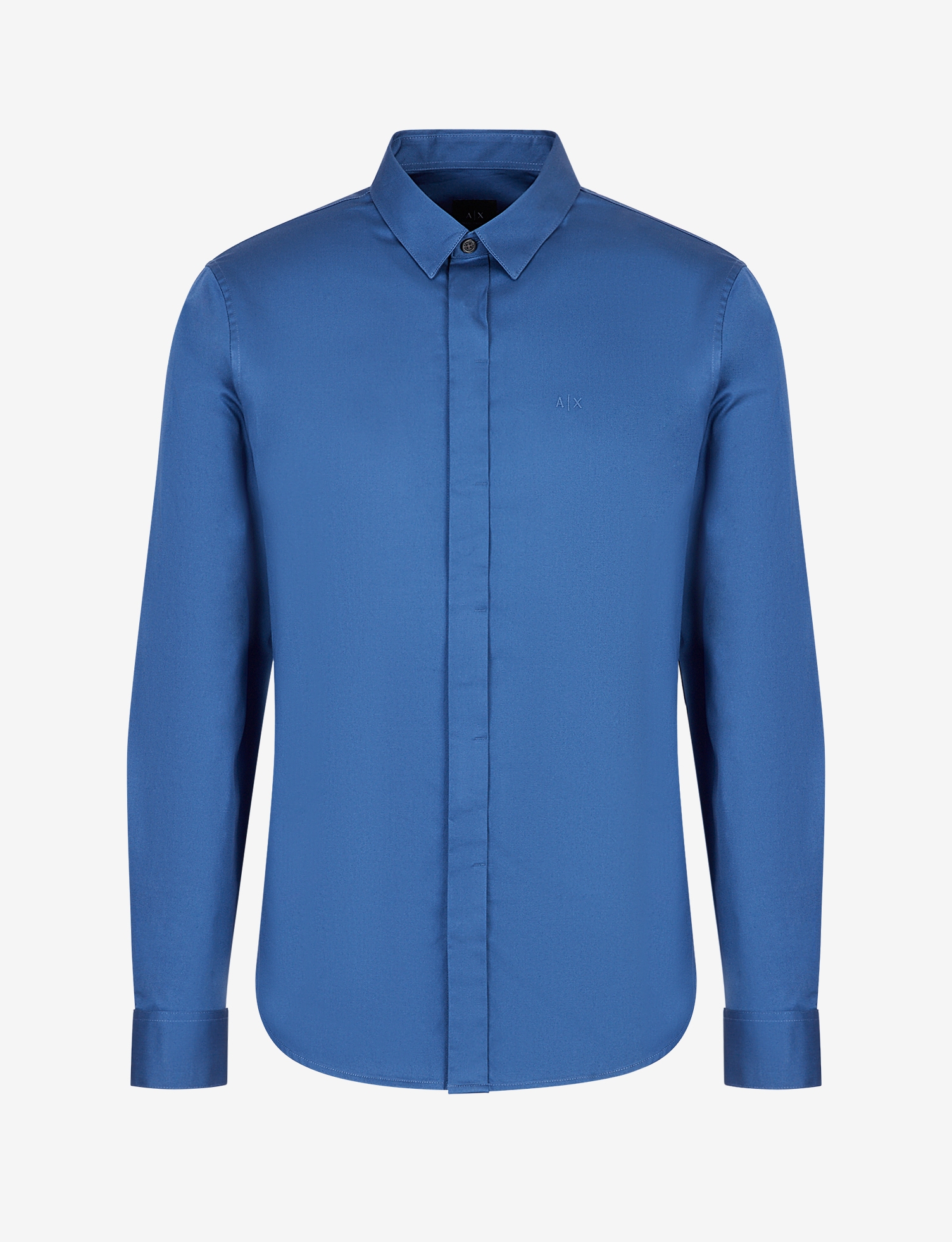Slim Fit Satin Shirt With Embroidery