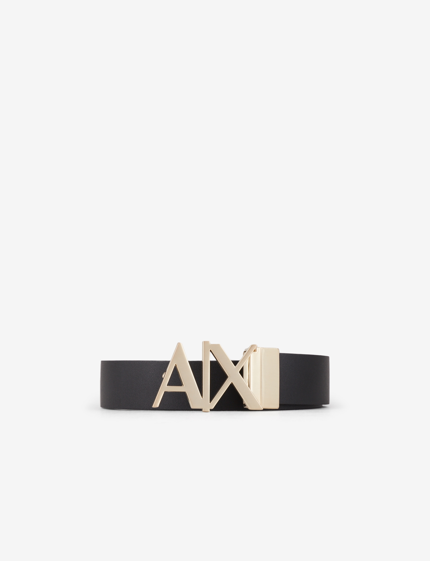 Black & Navy Reversible Leather Logo Belt