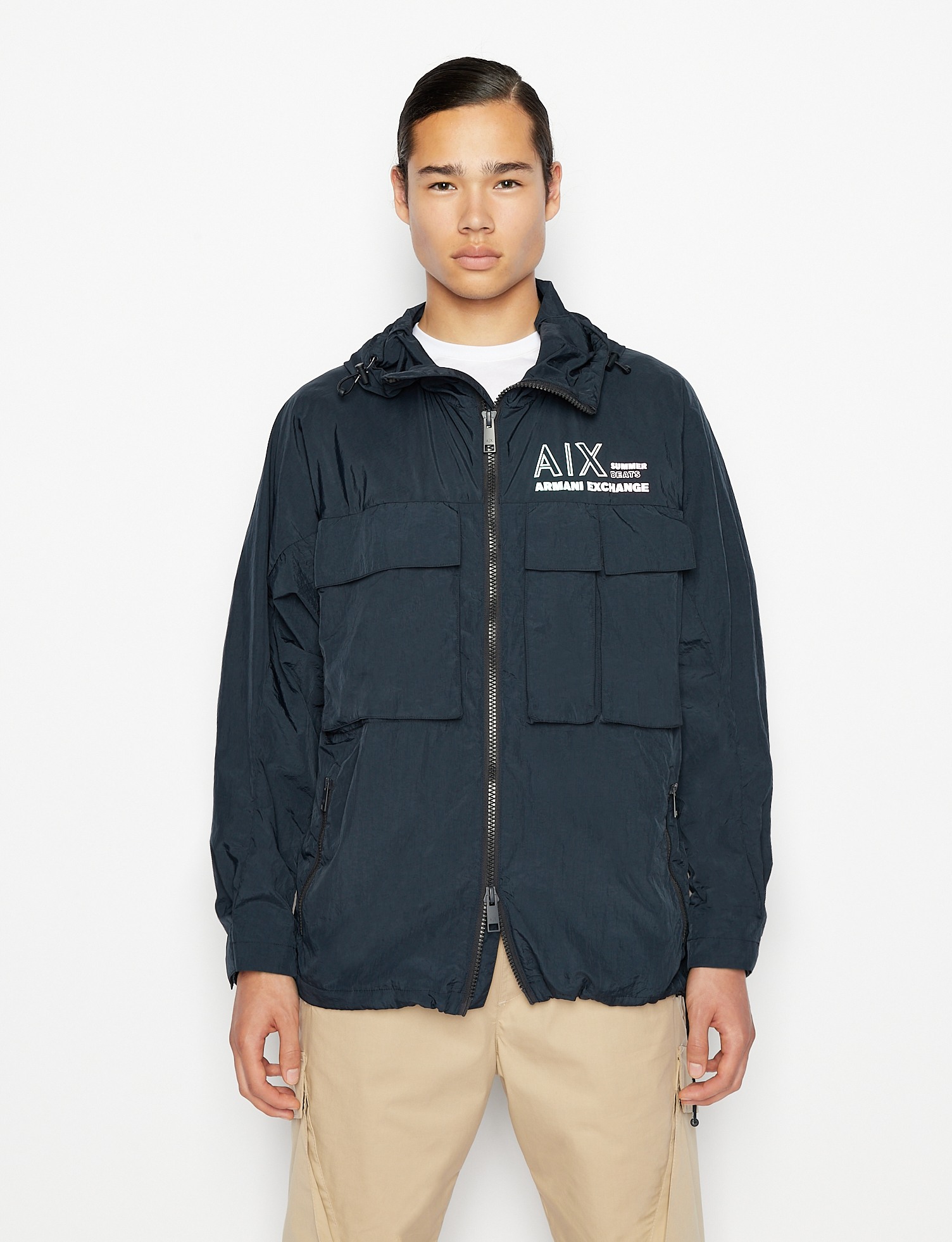 Hooded Jacket With Flap Pockets