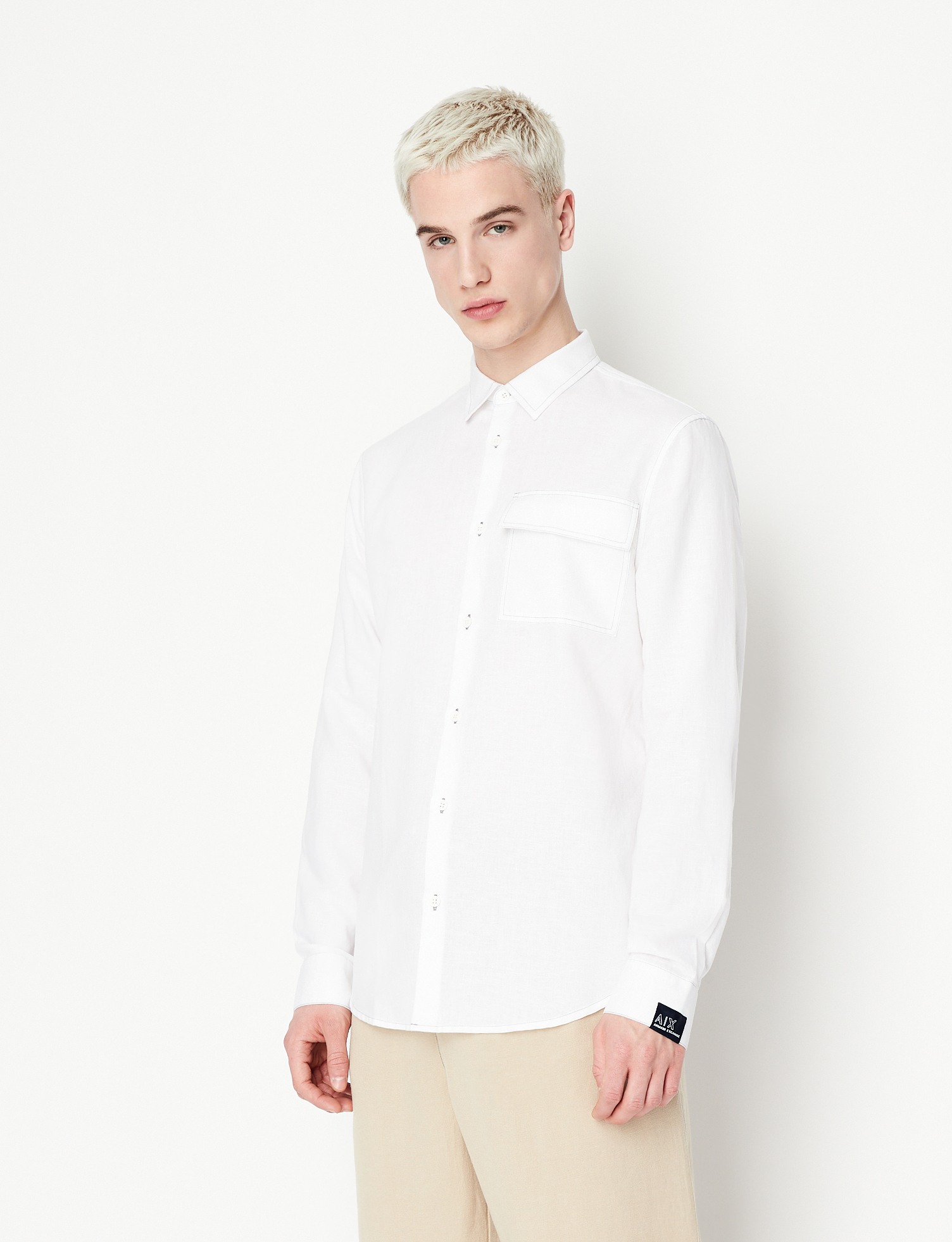 Armani exchange linen shirt online