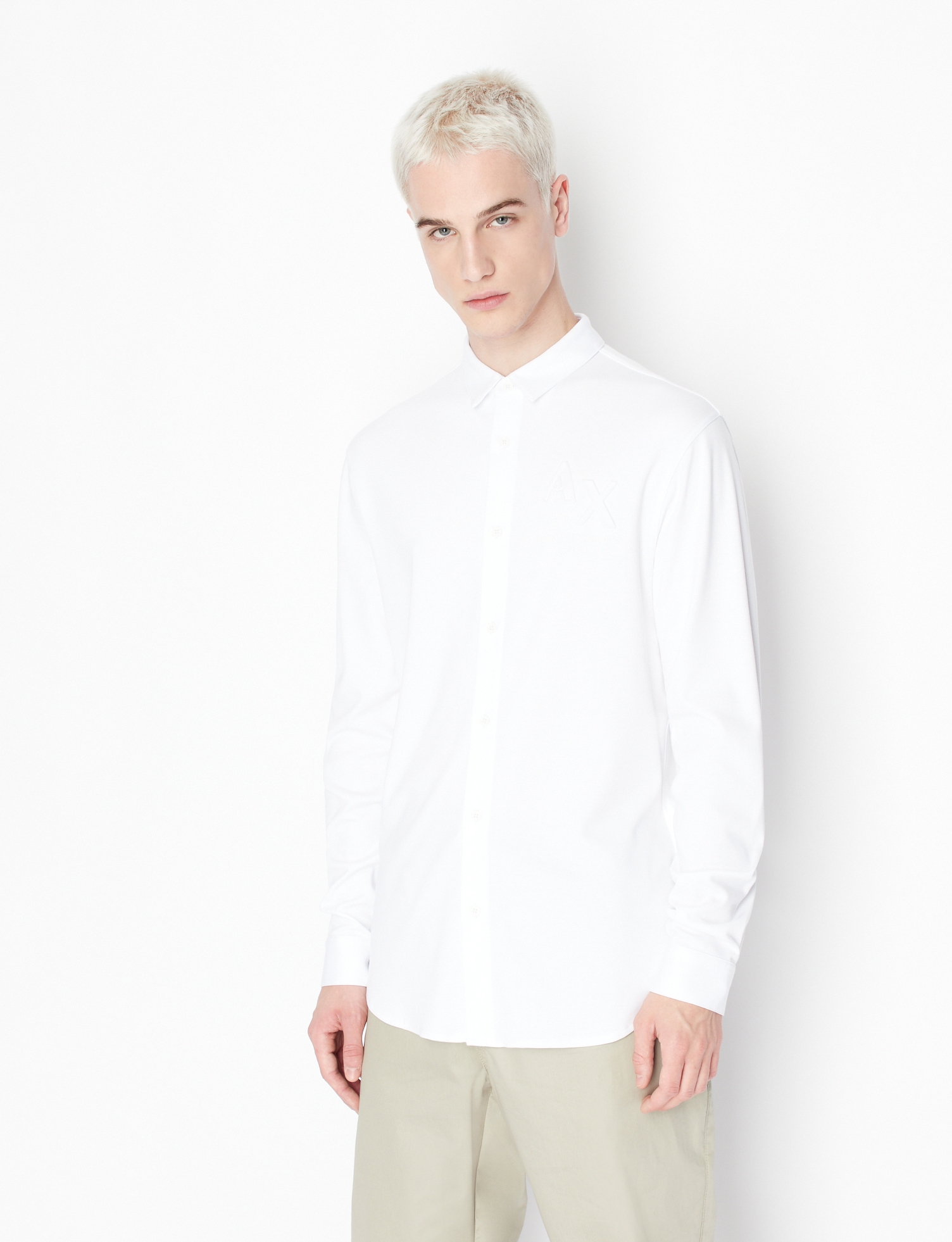 Regular Fit Cotton Shirt With Embossing