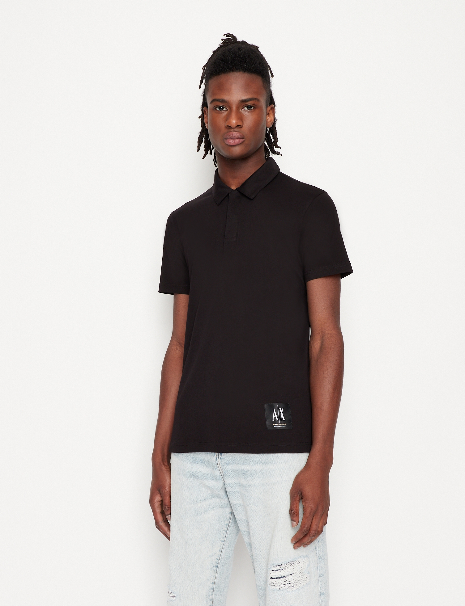 Slim Fit Polo T-Shirt With Woven Logo