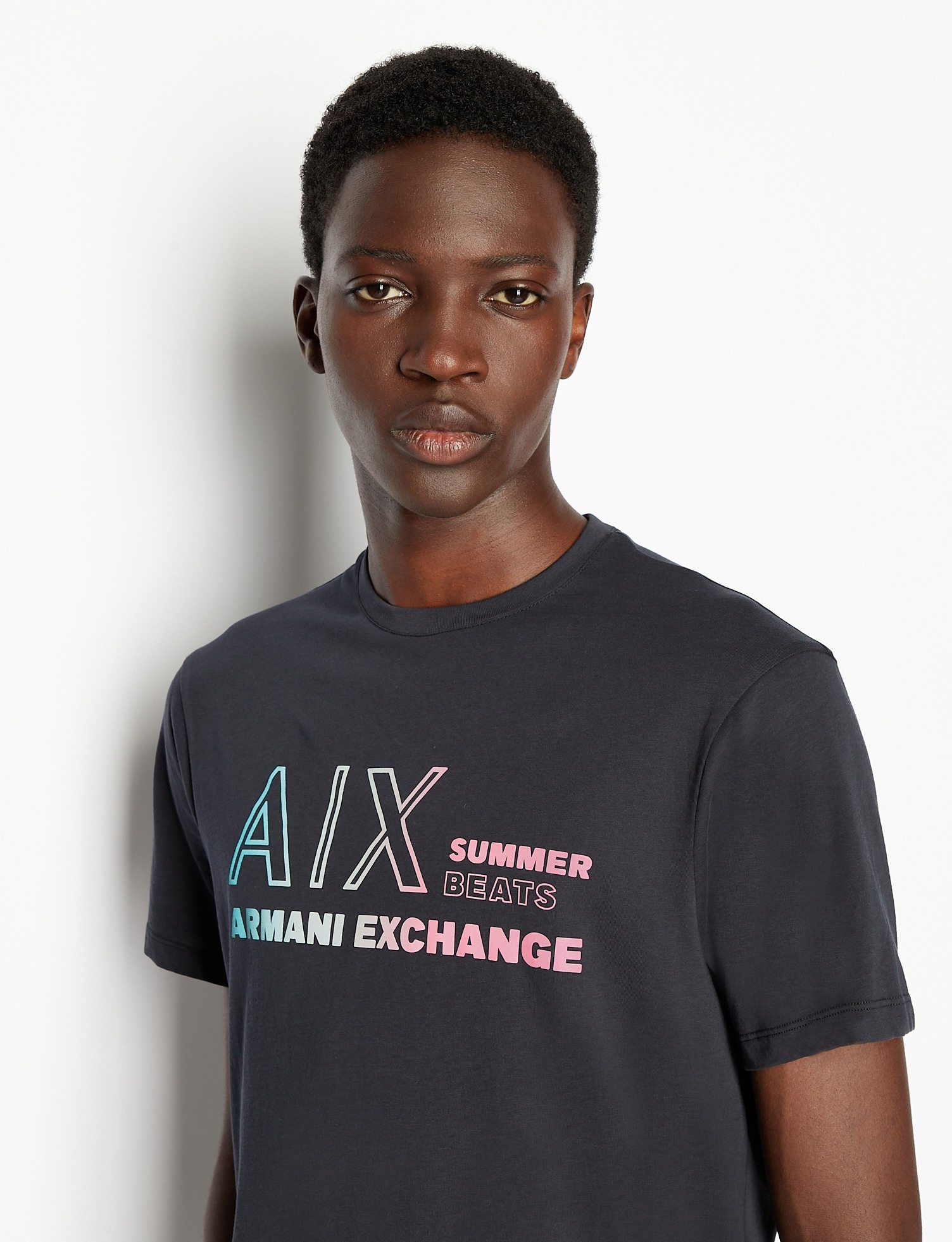 Men Navy Cotton  T-Shirt