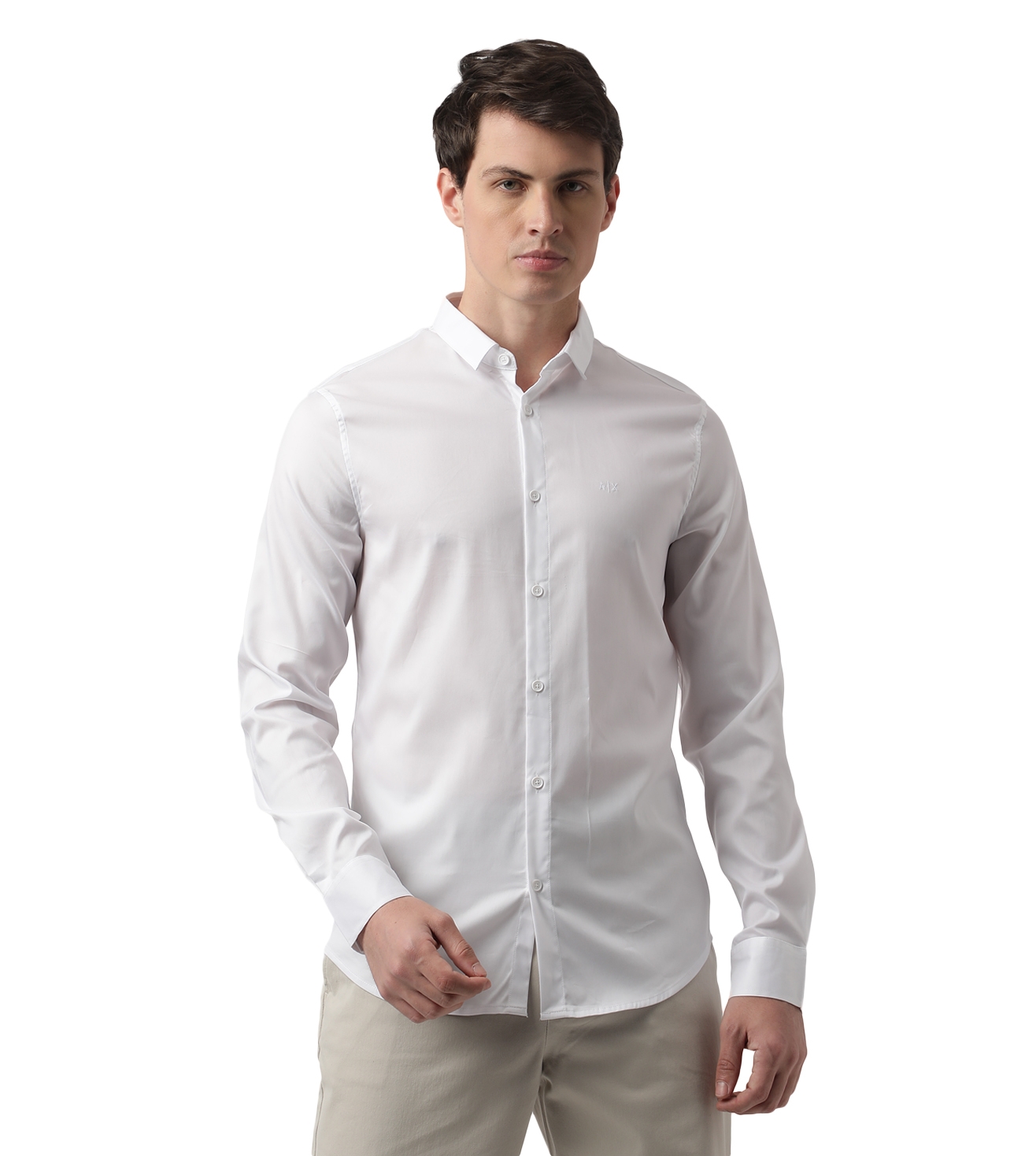 Slim Fit Stretchable Shirt With Logo