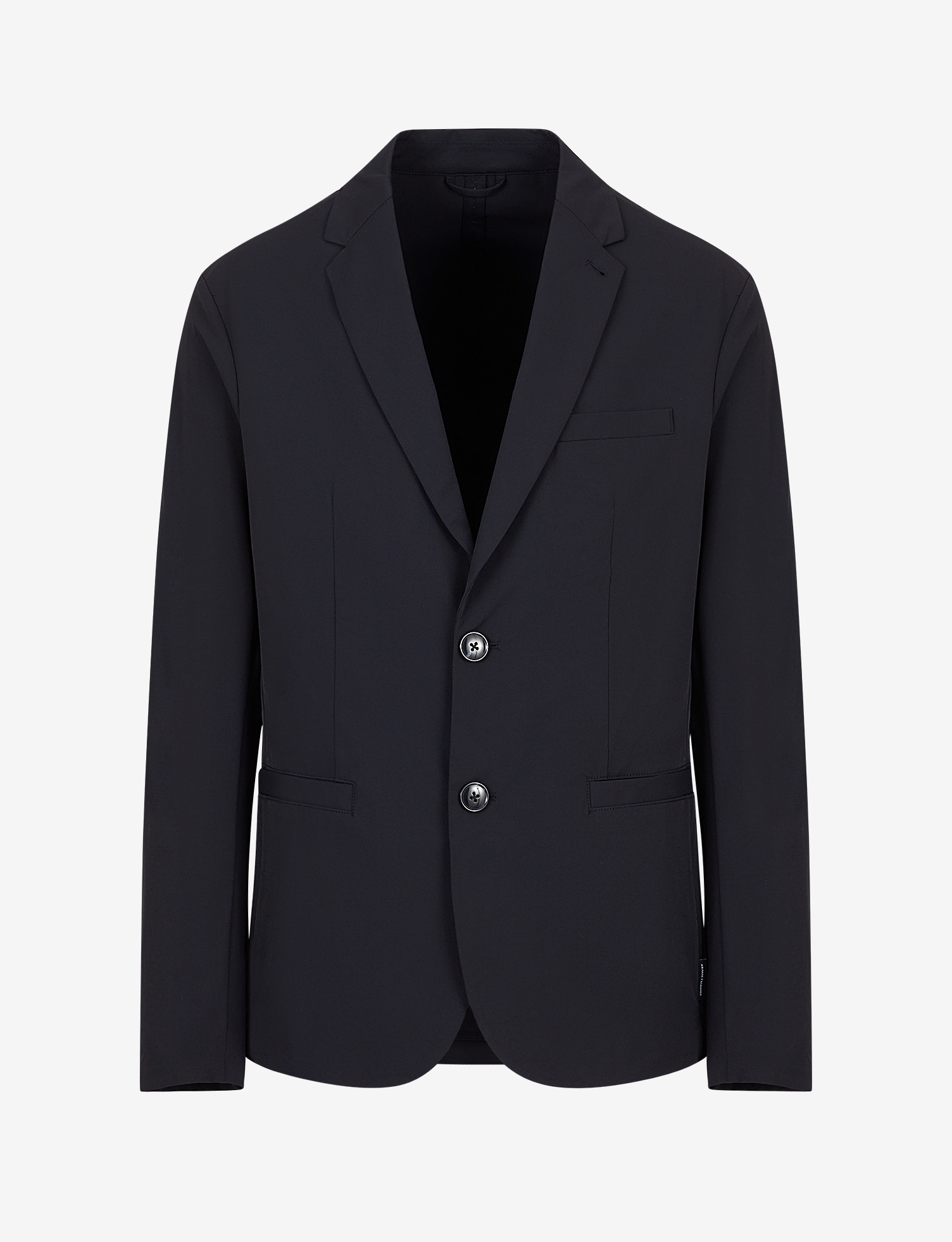 Solid Stretchable Blazer With Notched Lapel