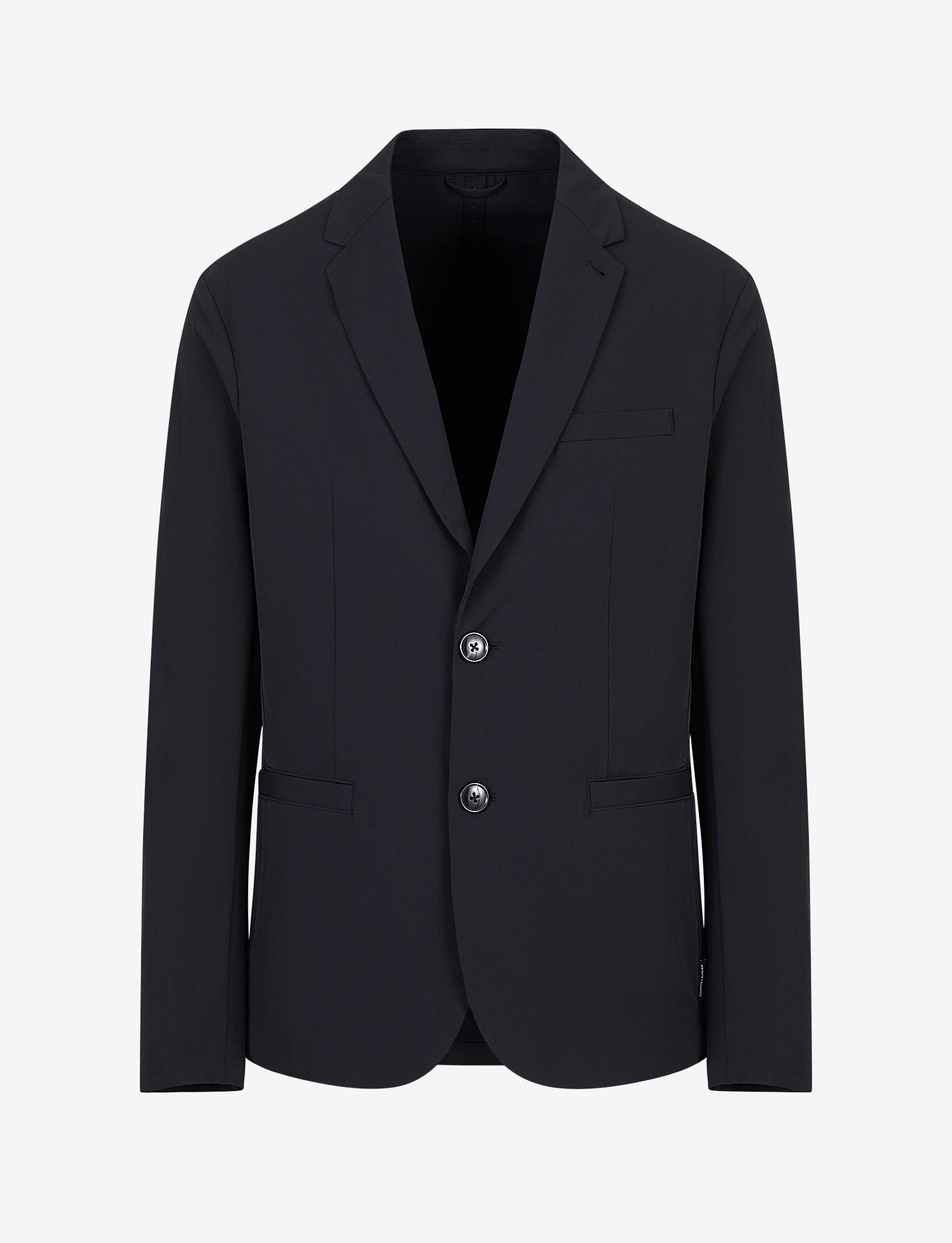 Solid Stretchable Blazer With Notched Lapel