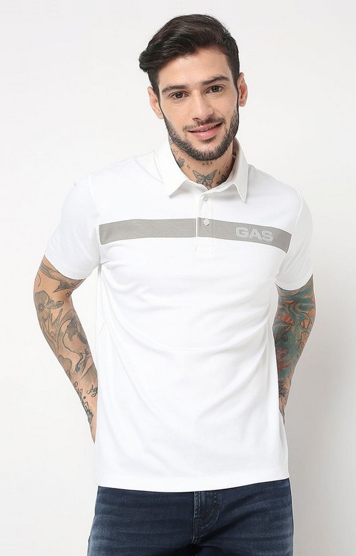 GAS | Regular Fit Half Sleeve Solid Tencil Lycra Polo T-Shirt