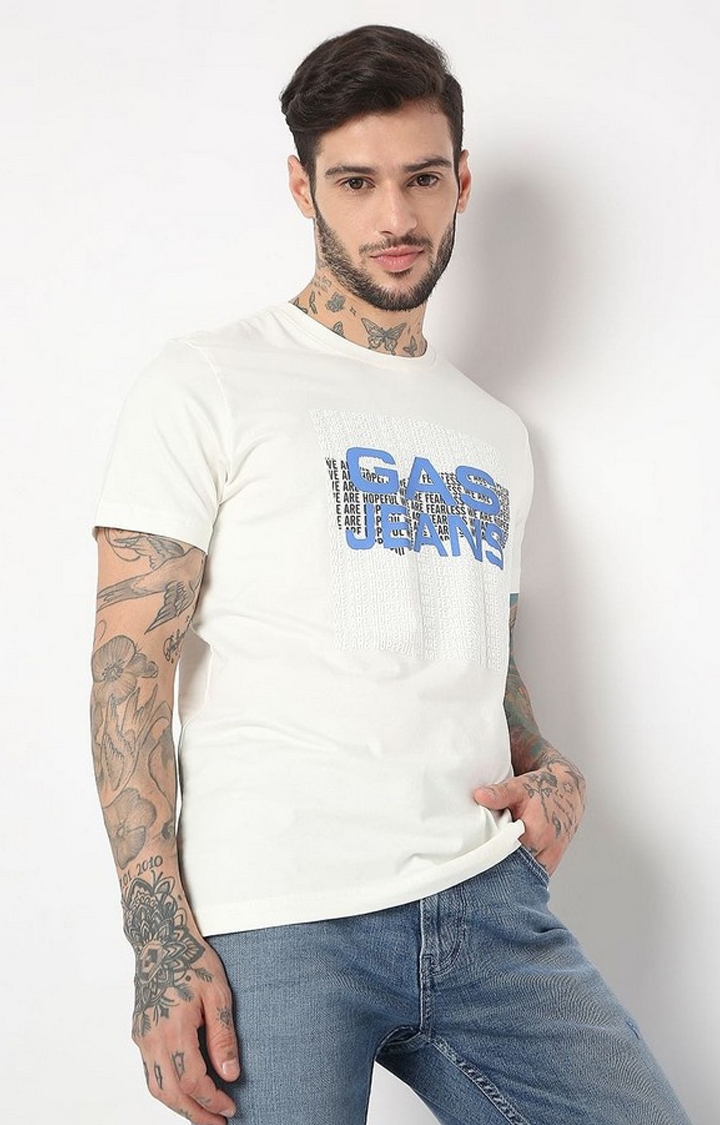 GAS | Regular Fit Half Sleeve Printed Cotton Lycra T-Shirt