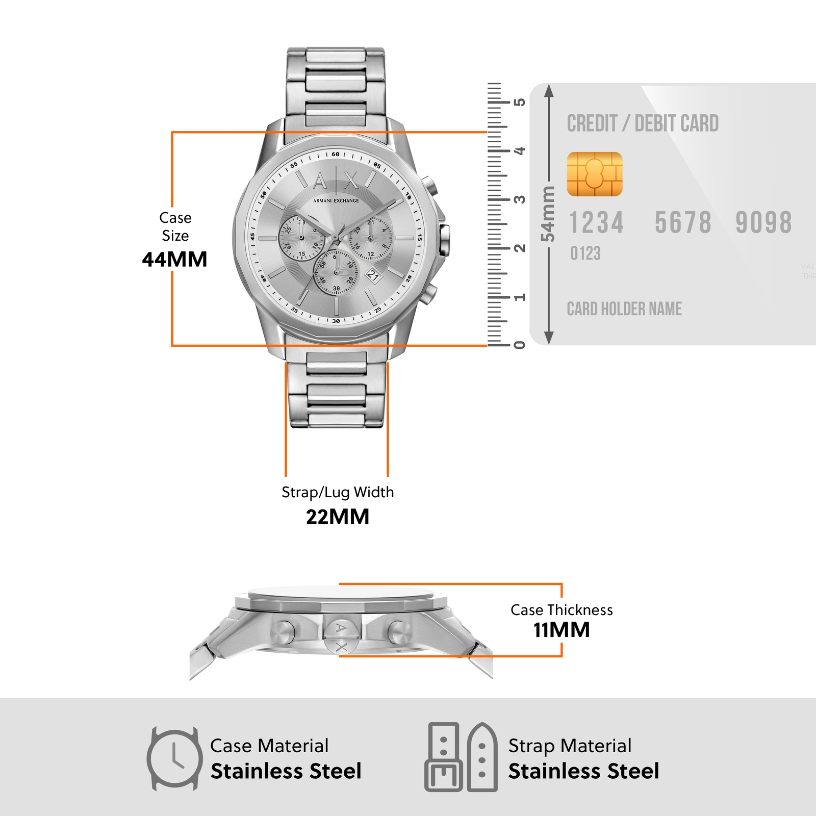 Armani Exchange Silver Watch AX7141SET