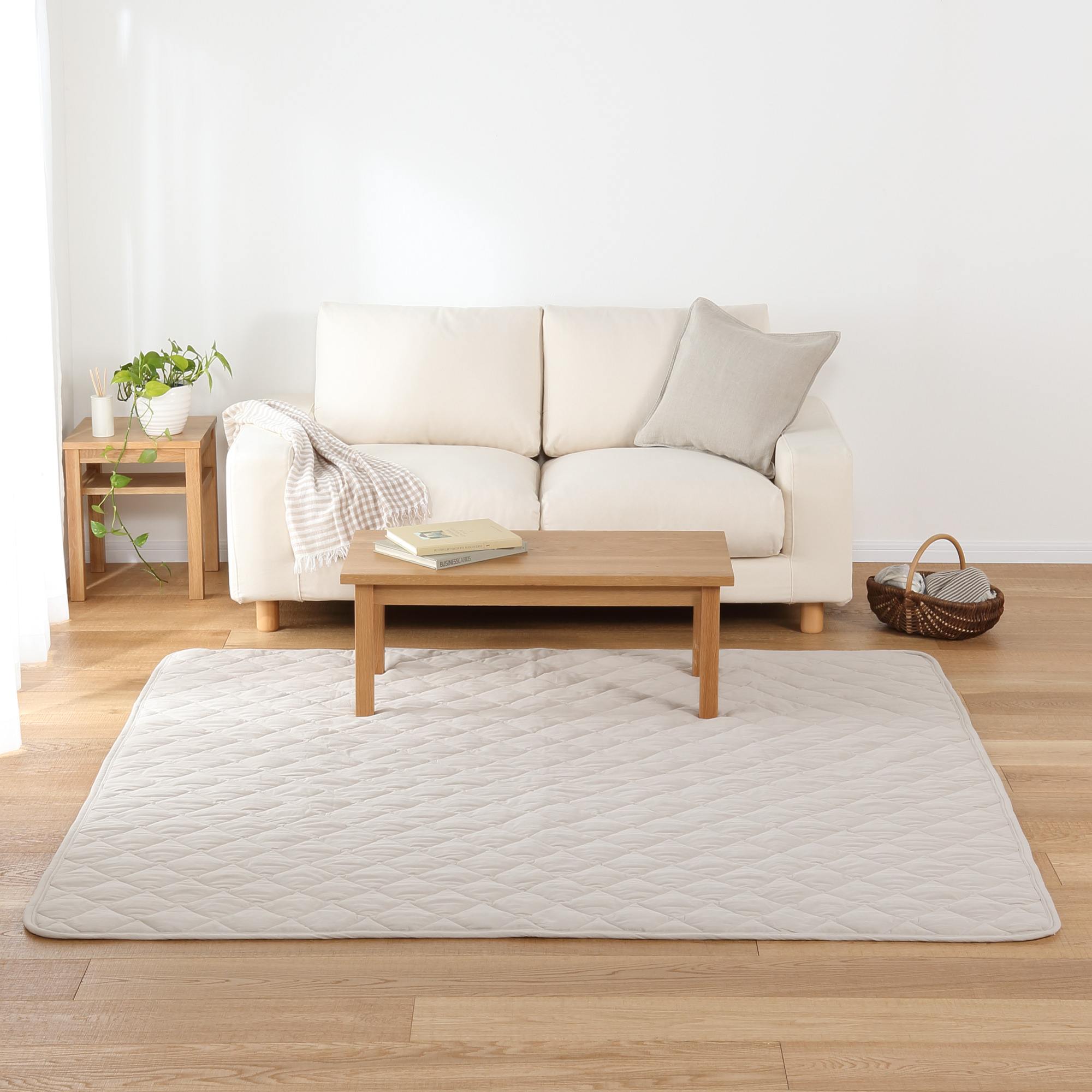 MUJI | WASHEDCOTTON QUILTED RUG BEIGE