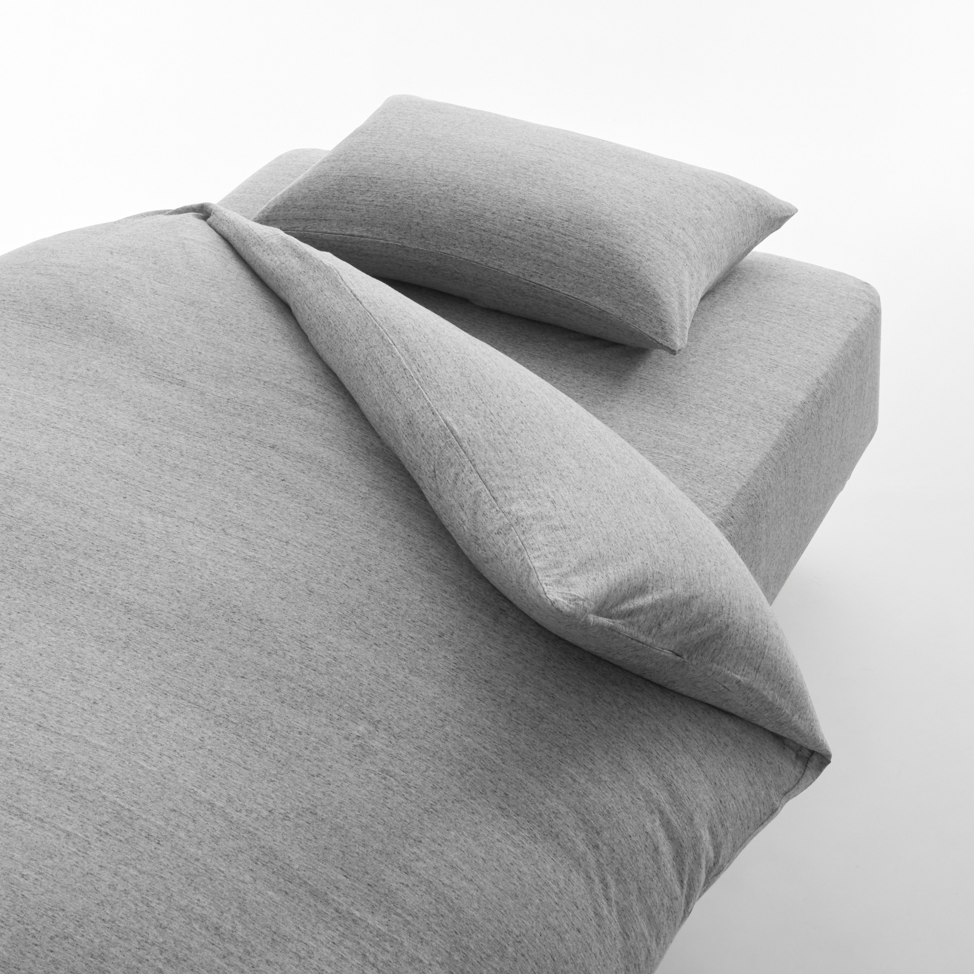 COTTON JERSEY DUVET COVER K GRAY