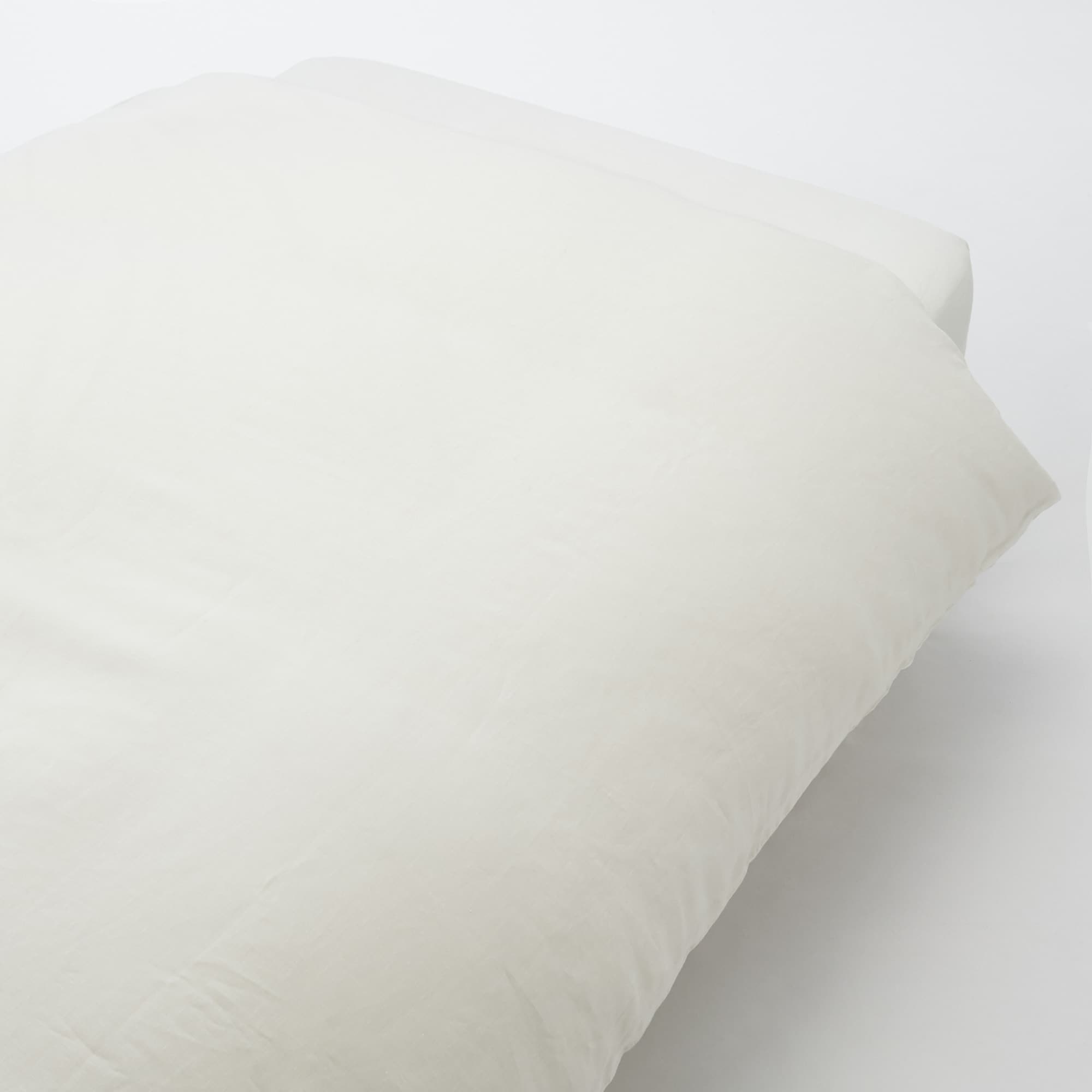 LINEN PLAIN WEAVE DUVET COVER Q OFF WHITE