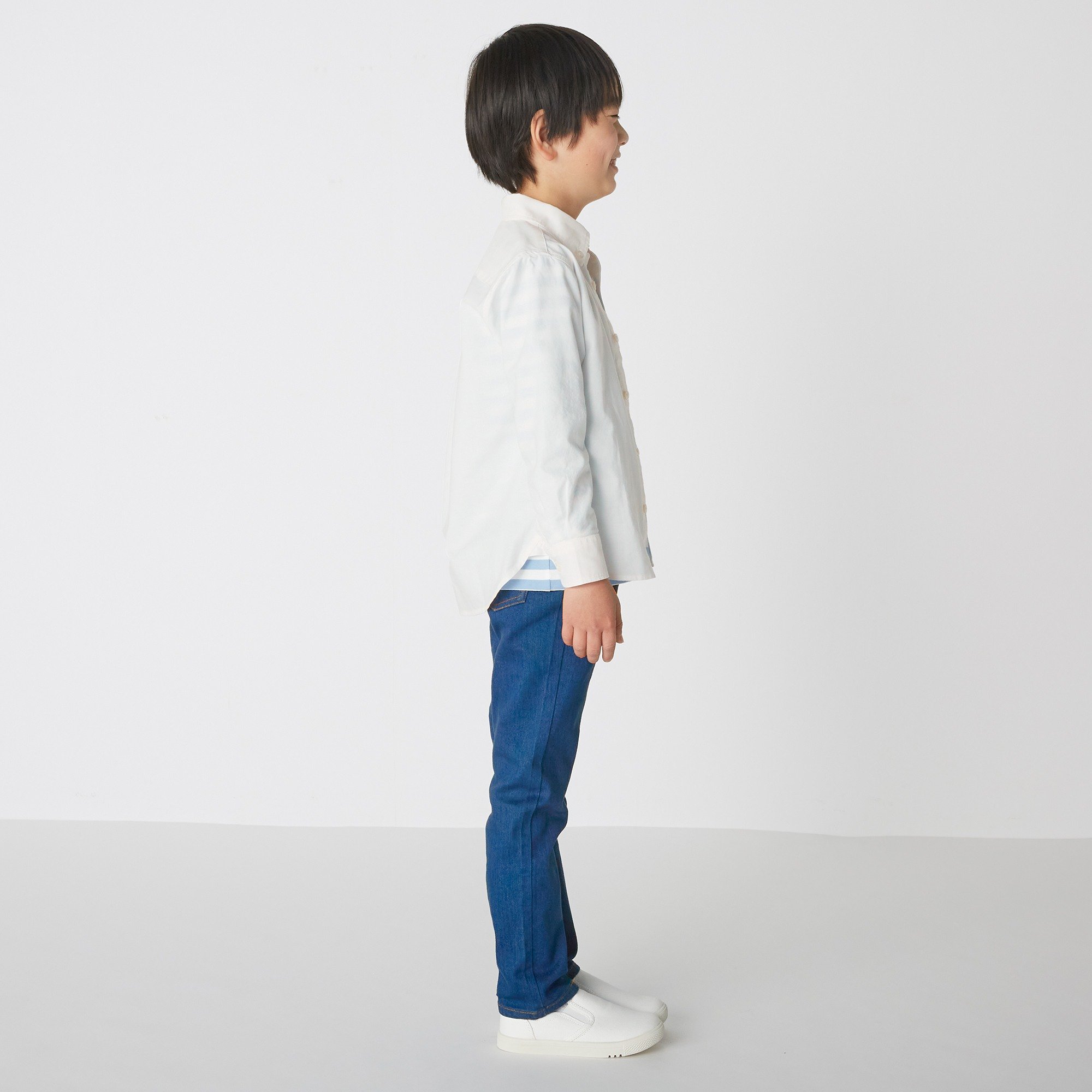 MUJI | Washed oxford Button down Long Sleeve shirt(kids)