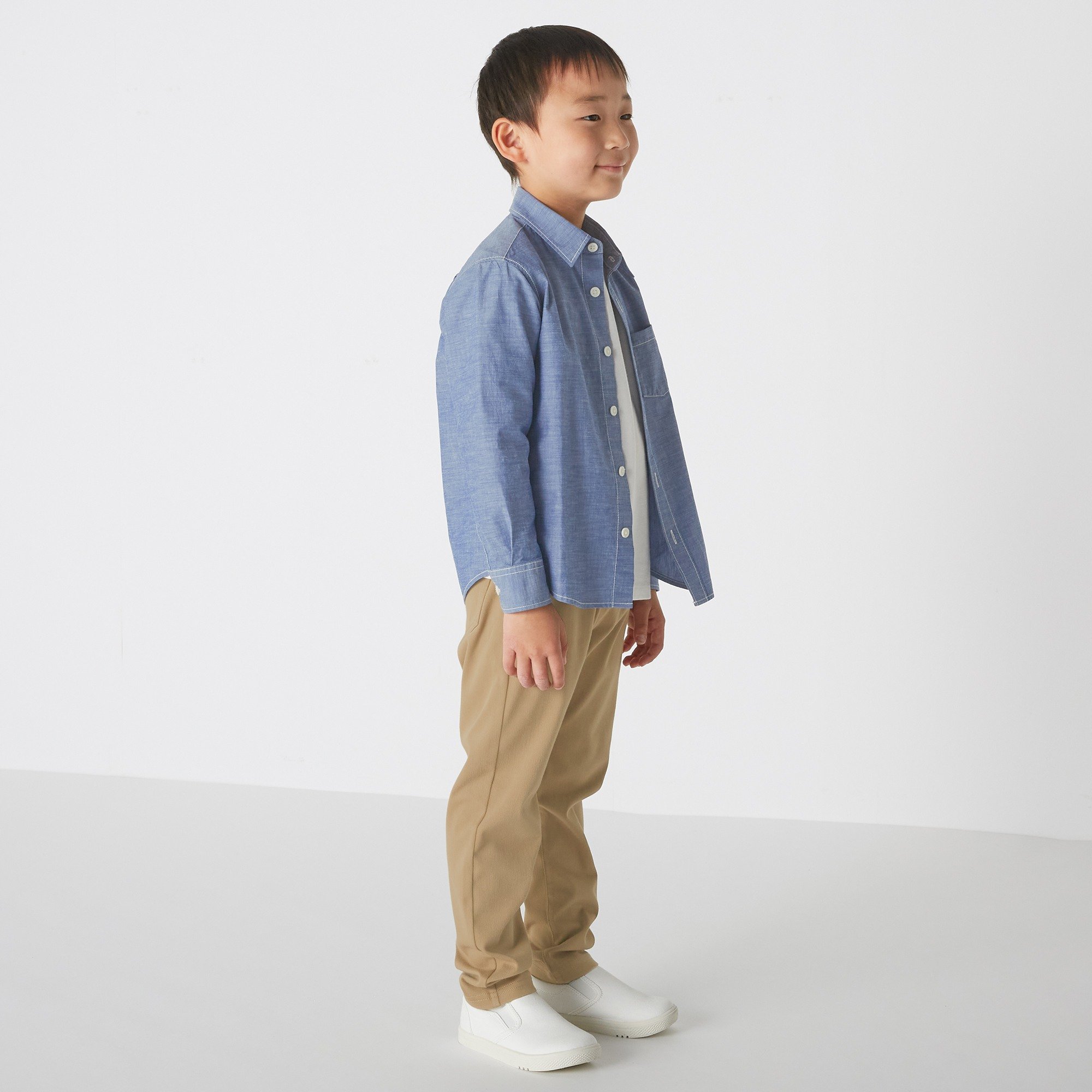 Washed chambray L/S shirt(kids)