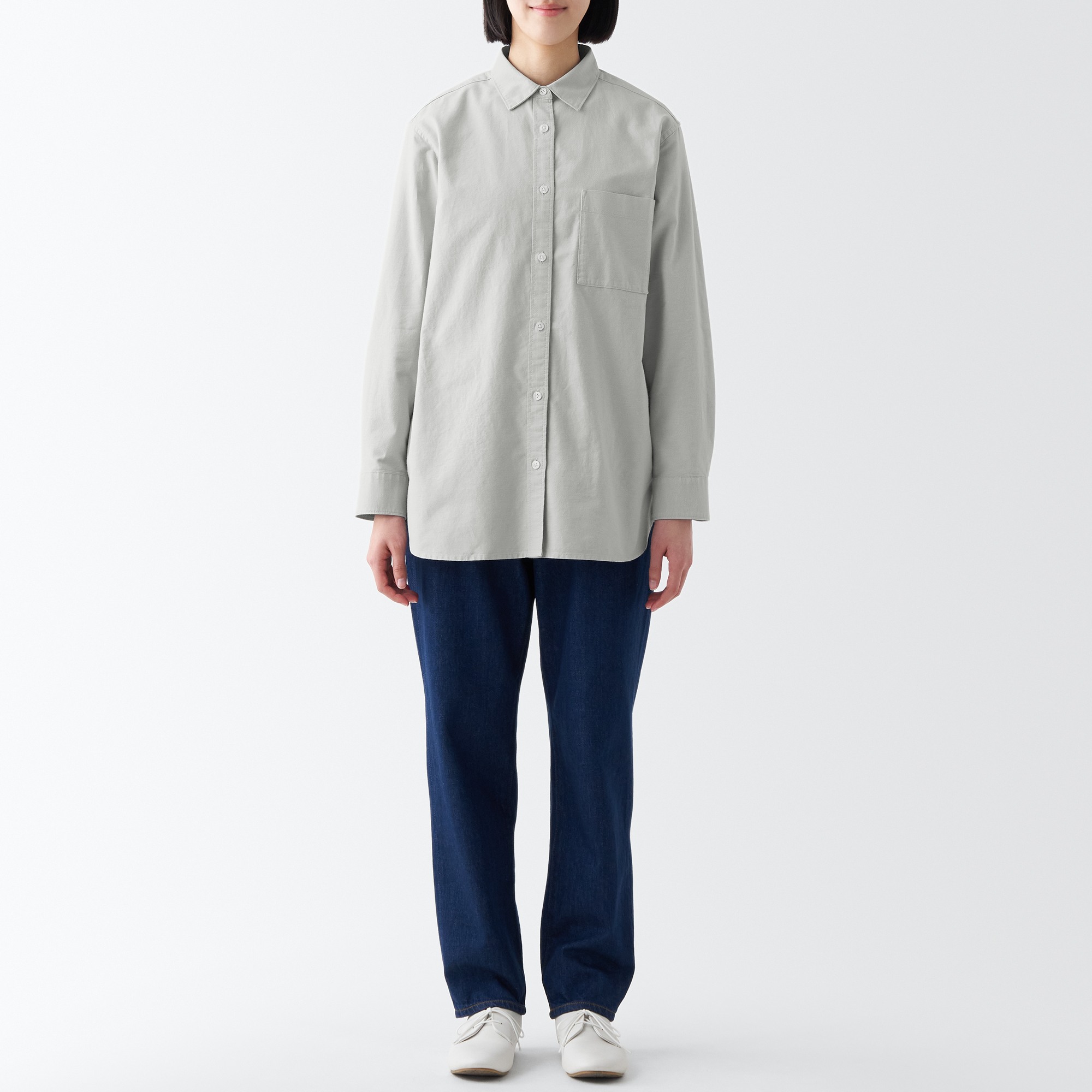 MUJI | Kapok blend  Oxford Long Sleeve shirt