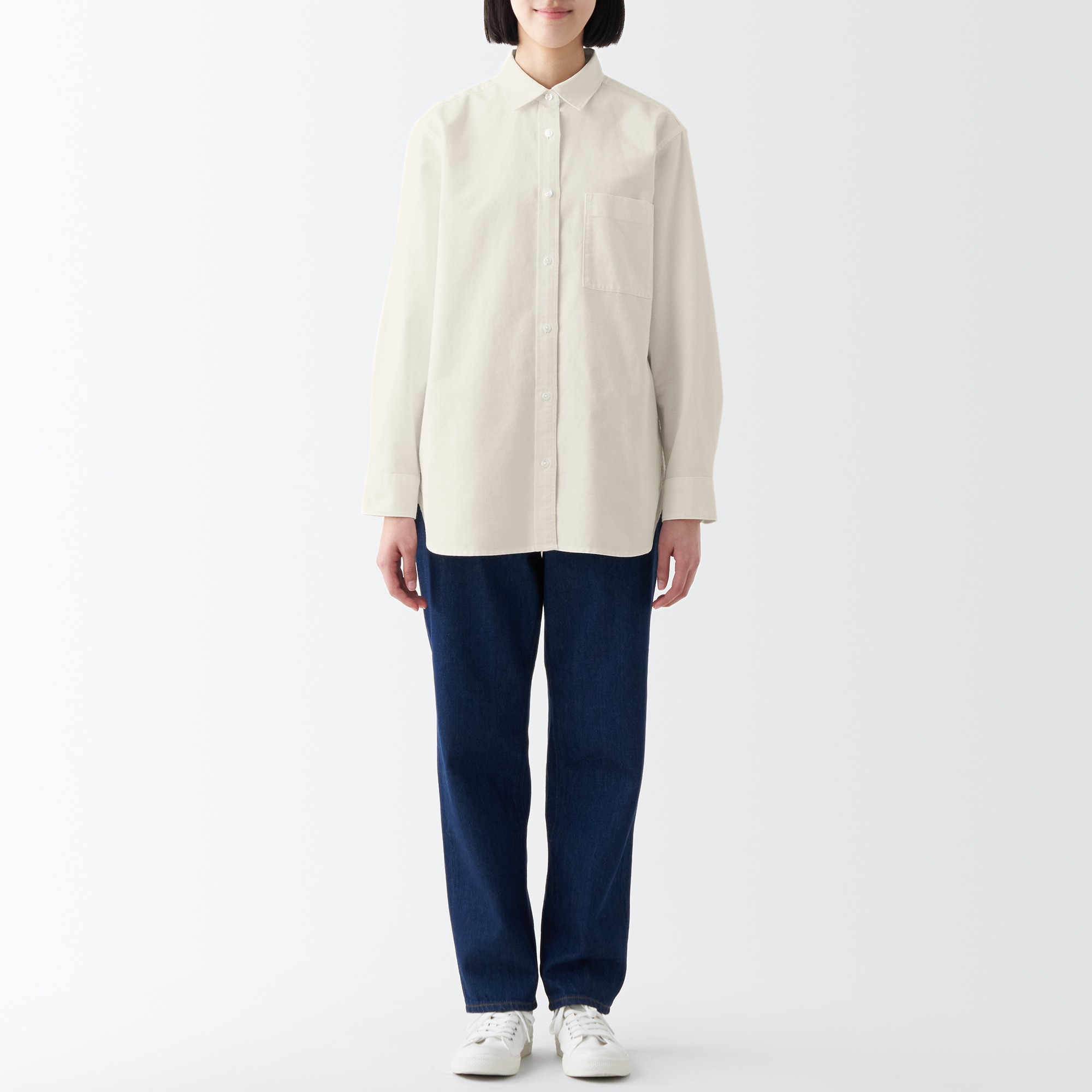 MUJI | Kapok blend  Oxford Long Sleeve shirt