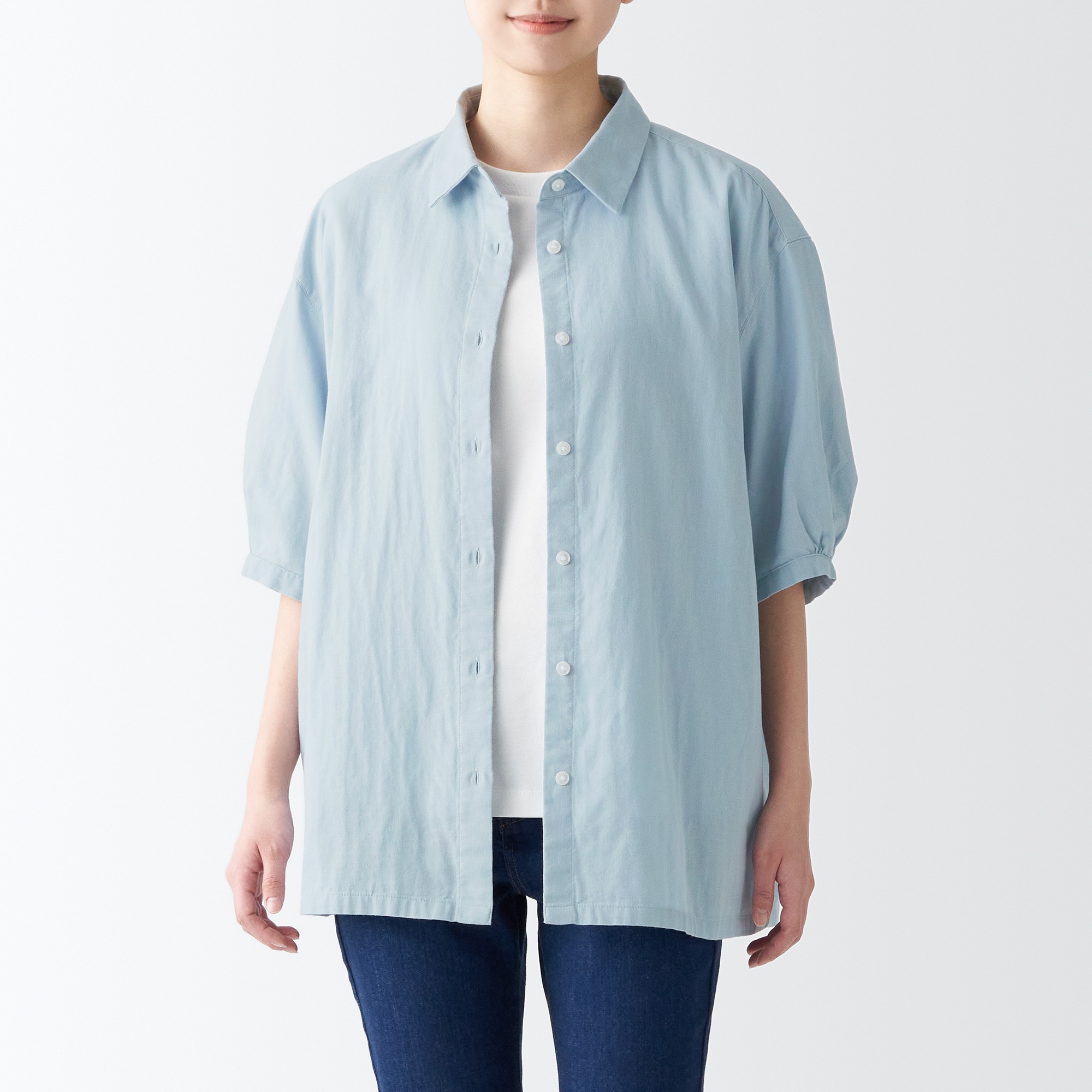 Double gauze 1/2 sleeve blouse