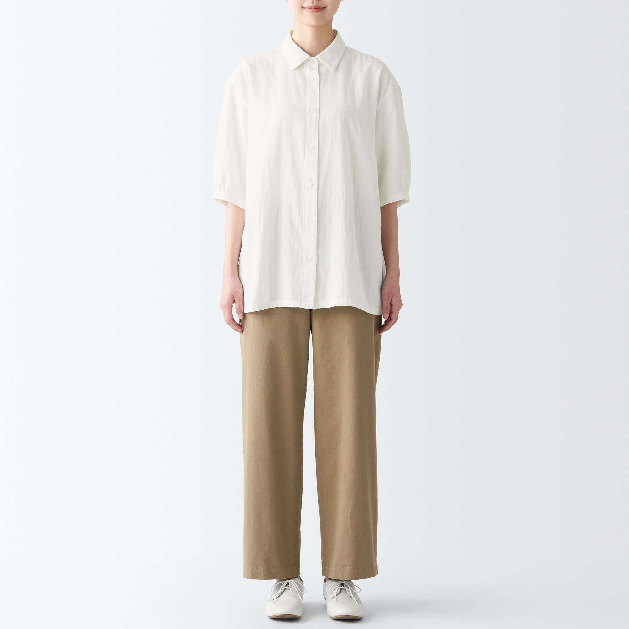 Double gauze 1/2 sleeve blouse