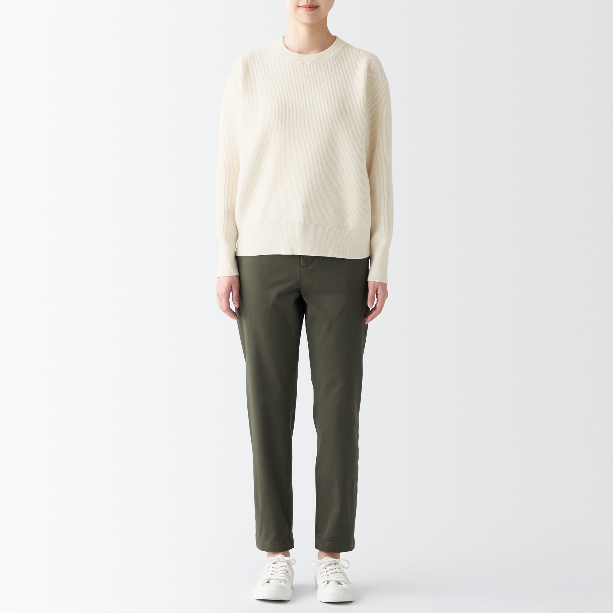 Shape-keeping Ribbed Crew neck sweater