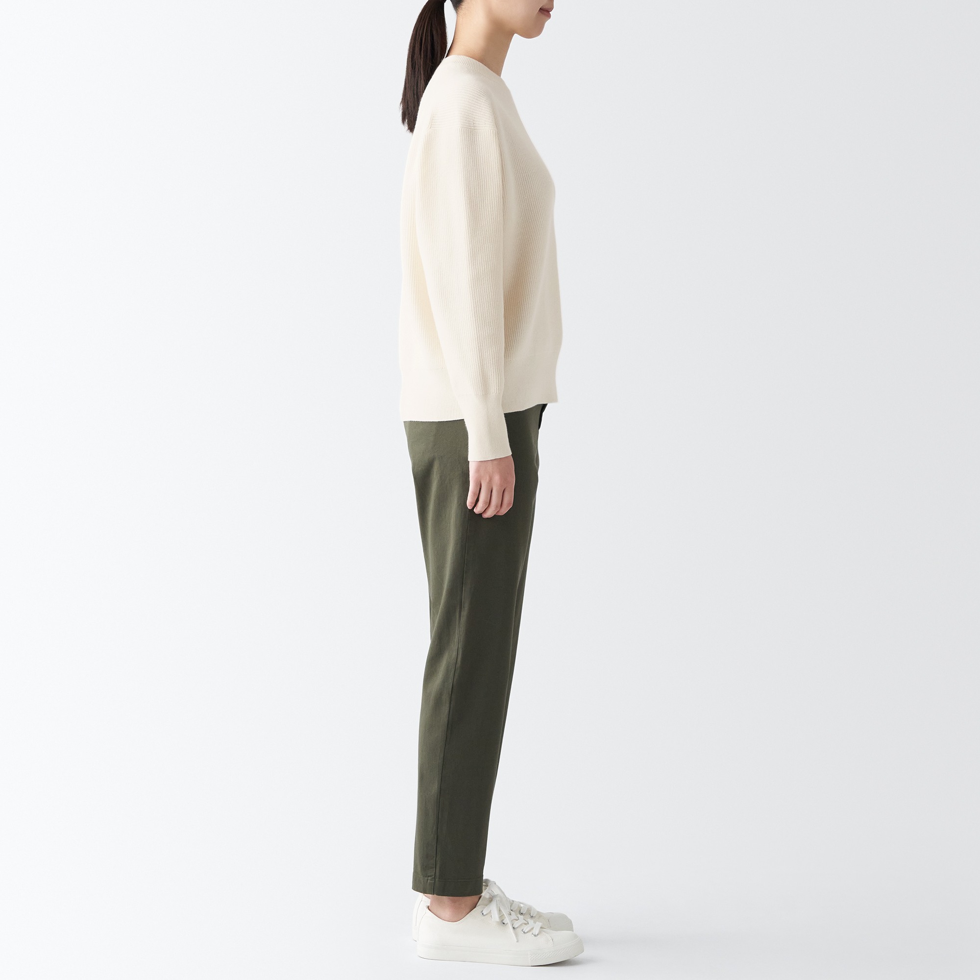 Shape-keeping Ribbed Crew neck sweater