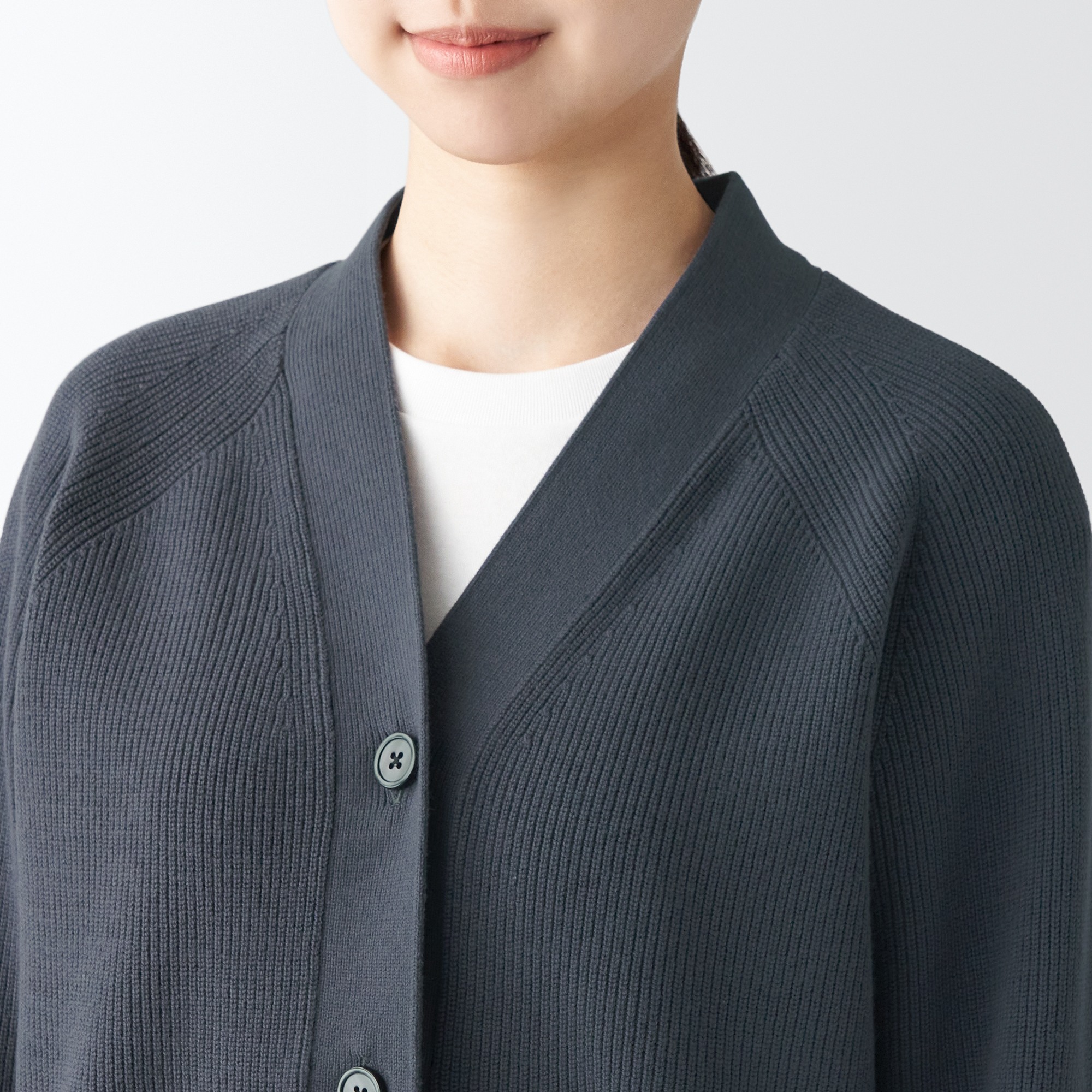 Ribbed v neck cardigan 2025