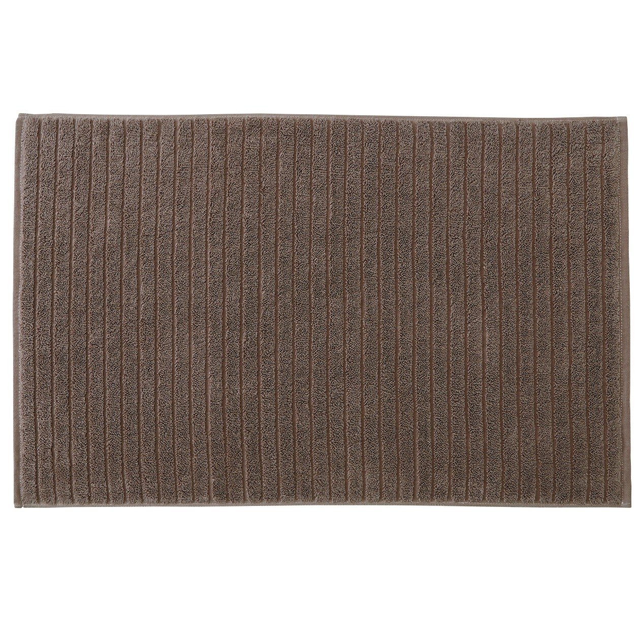 COTTON LINEN BATH MAT L BROWN