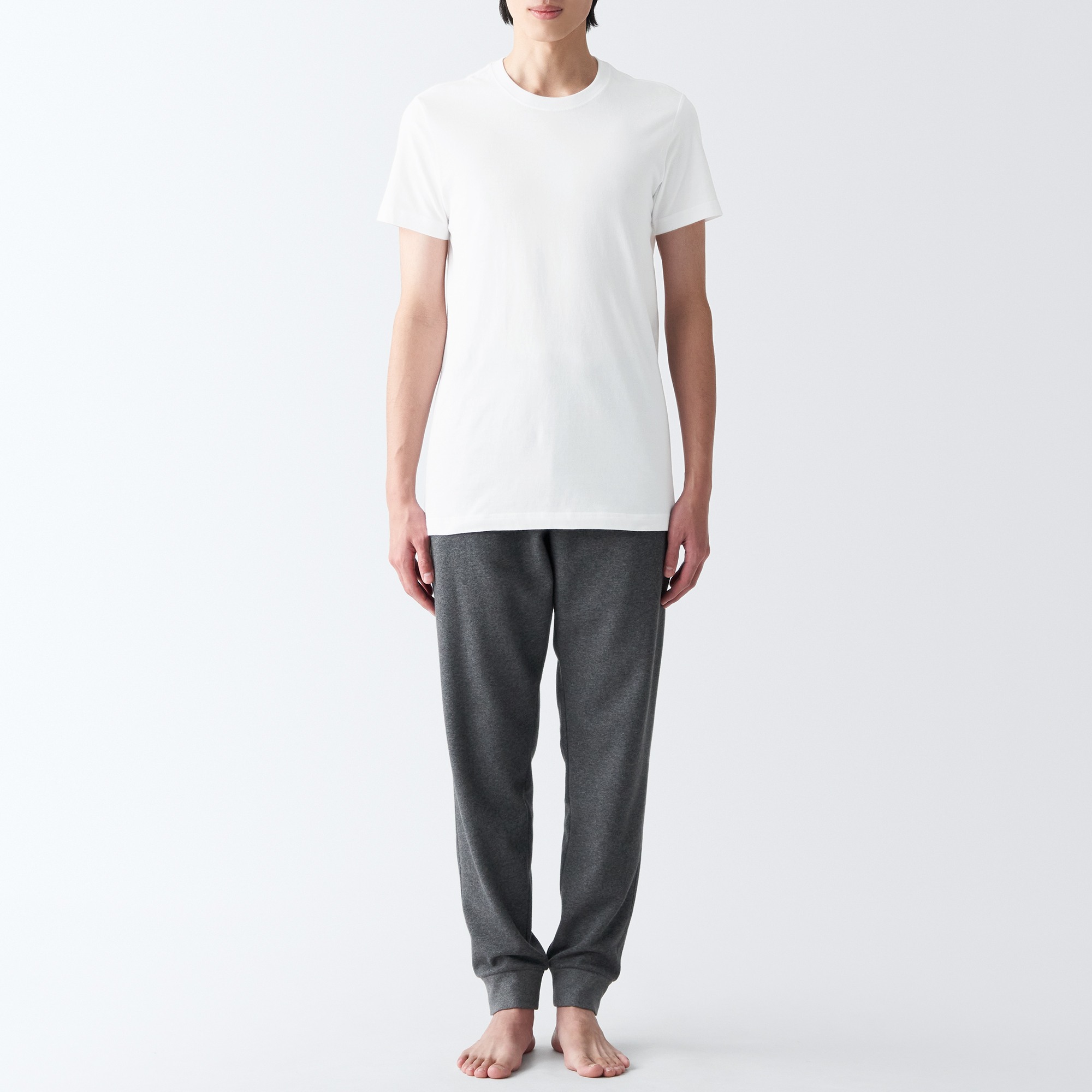 Side Seamless jersey Crew neck T-Shirt