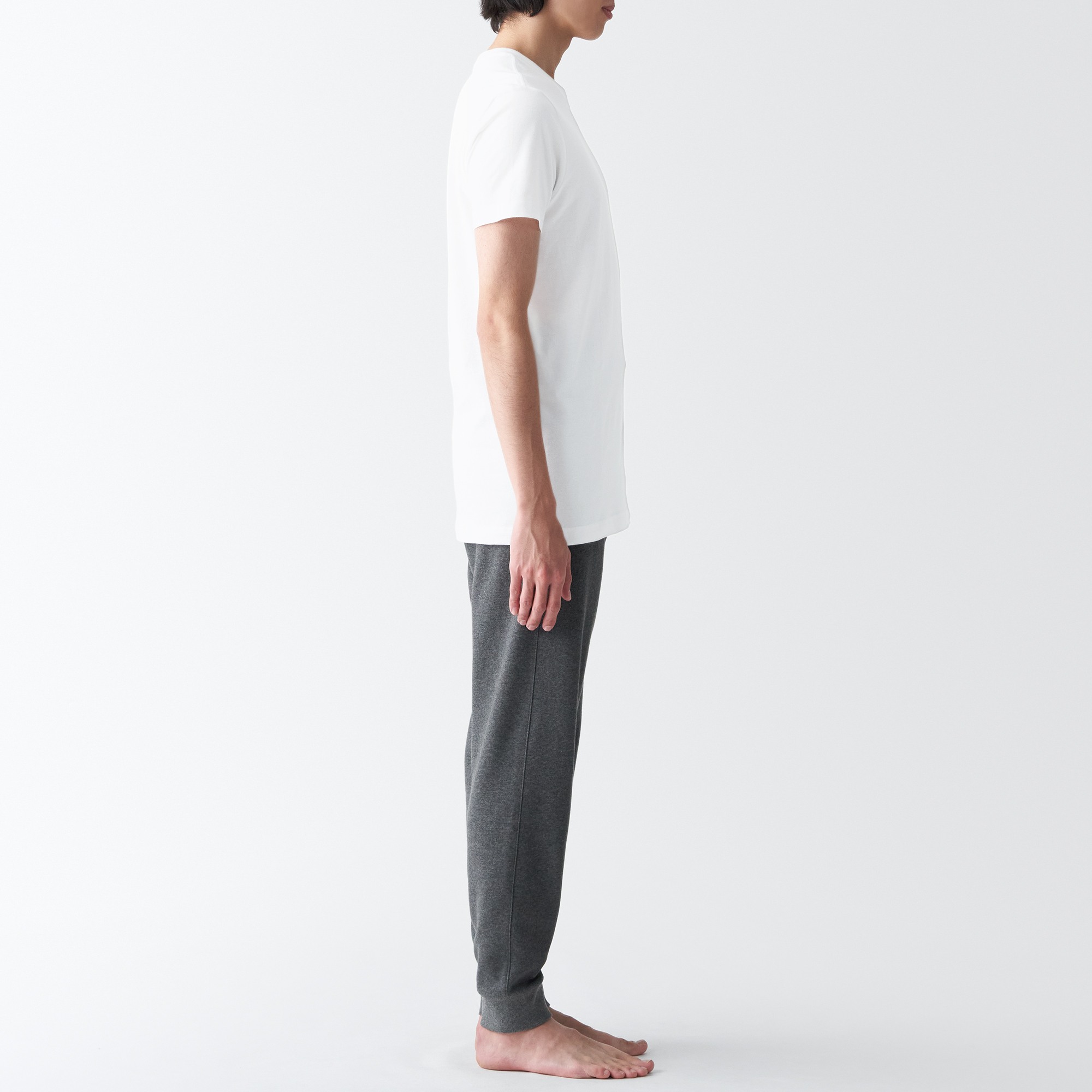 Side Seamless jersey Crew neck T-Shirt