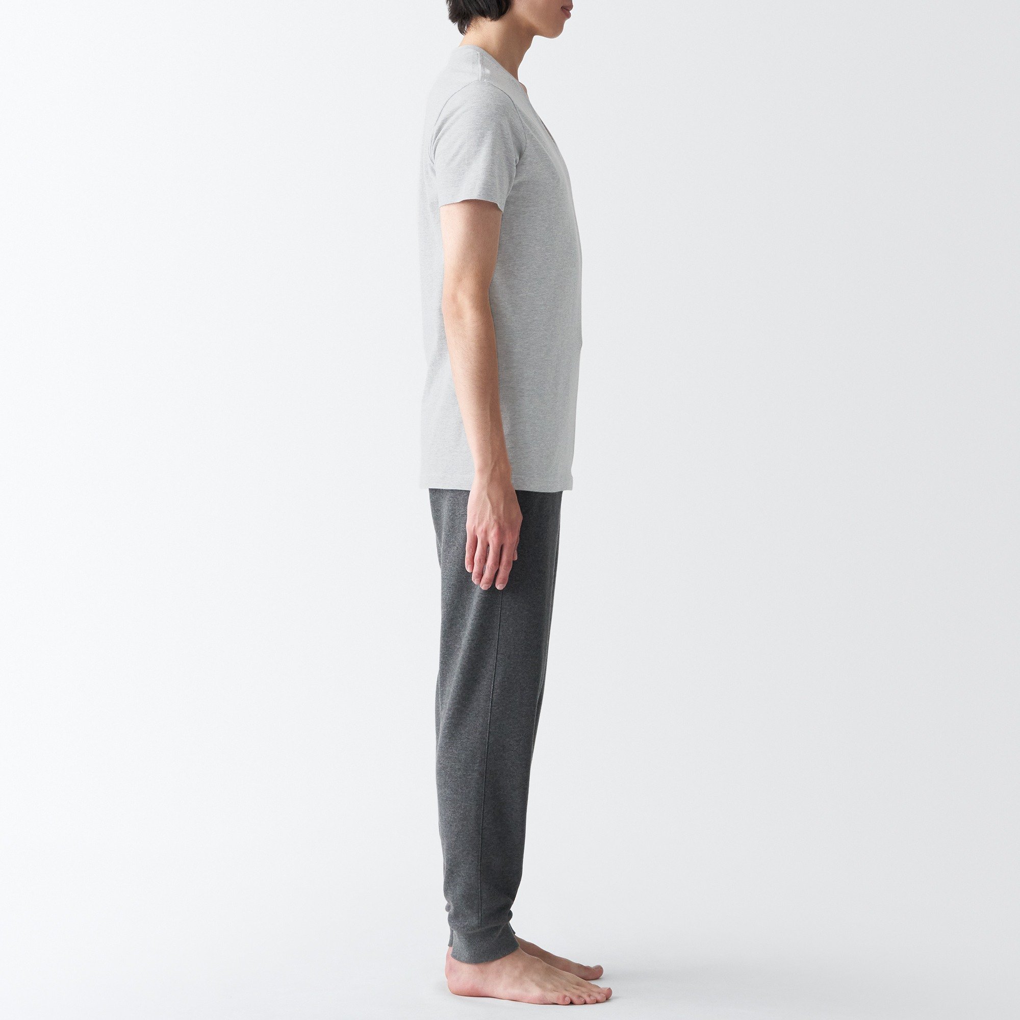 MUJI | Side Seamless jersey V neck T-Shirt