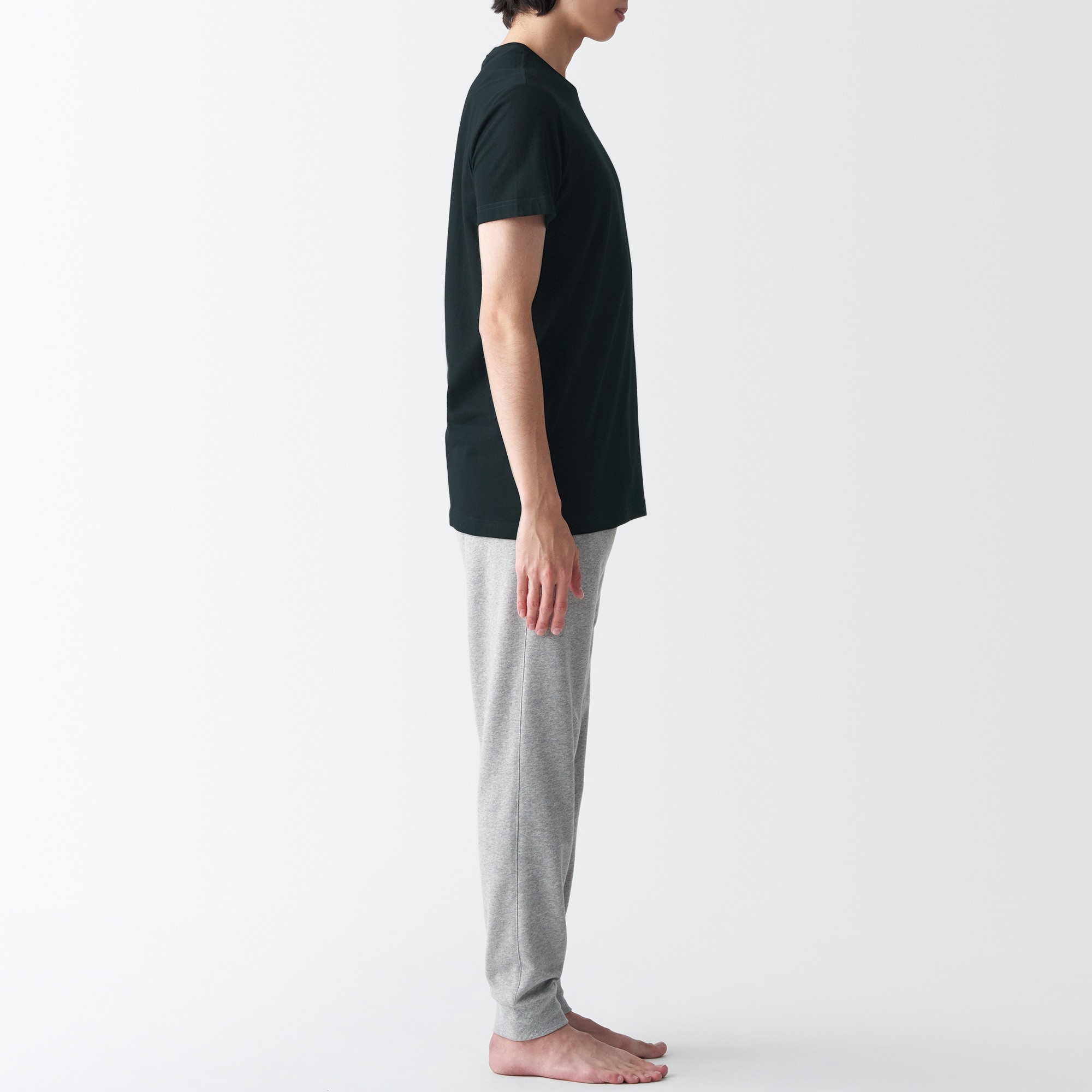 MUJI | Side Seamless jersey Crew neck T-Shirt