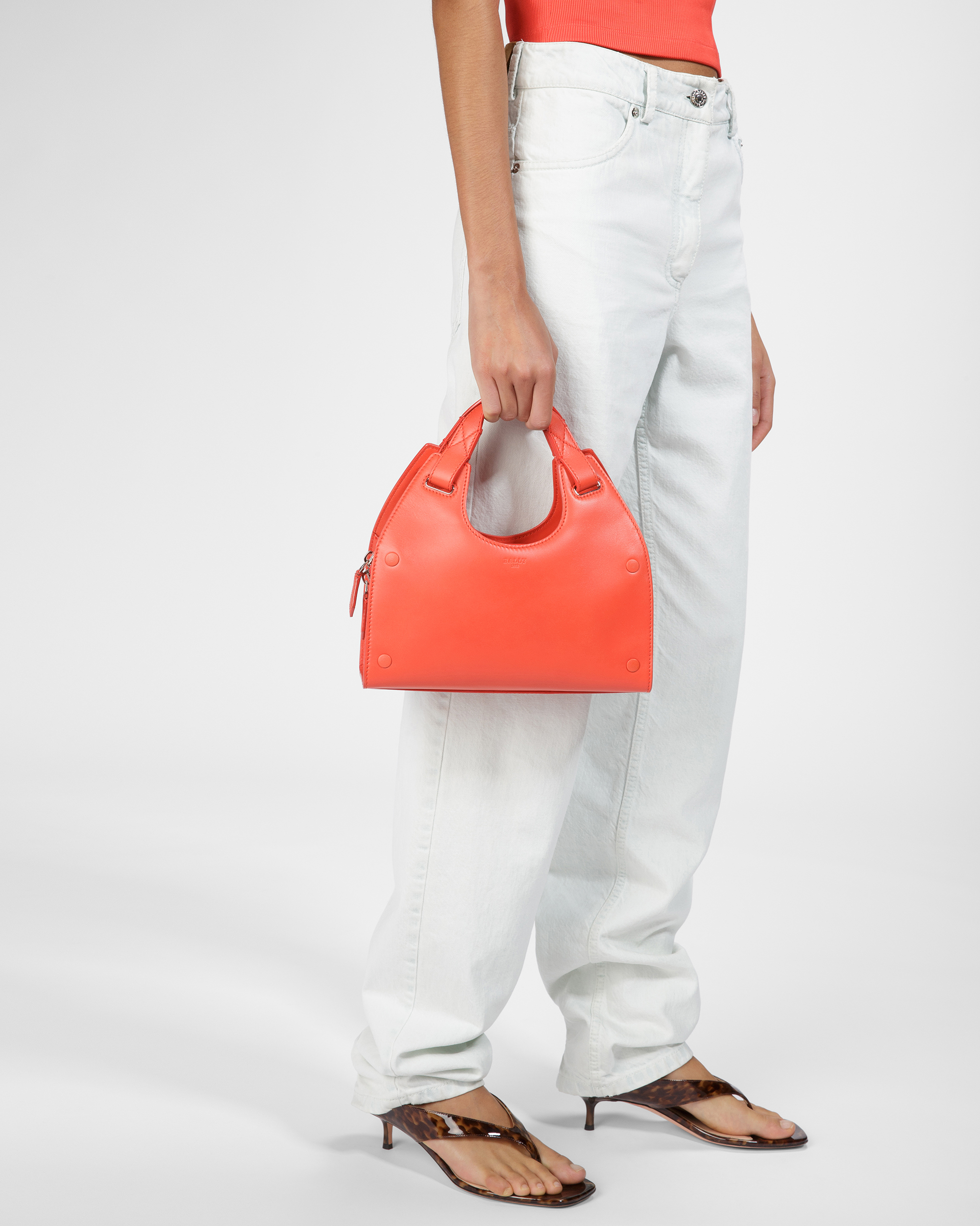 Ahres S Leather Crossbody Bag In Orange