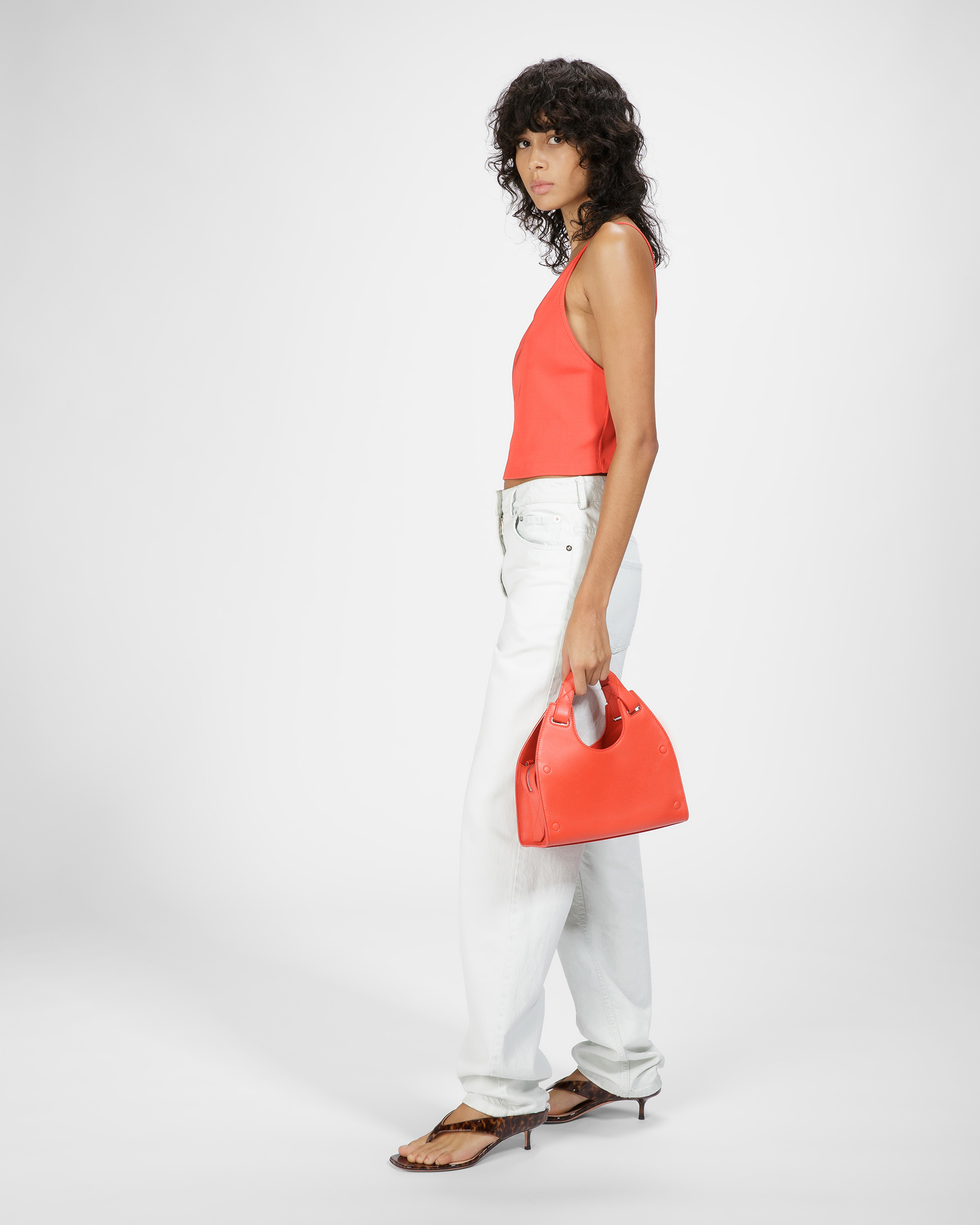 Ahres S Leather Crossbody Bag In Orange