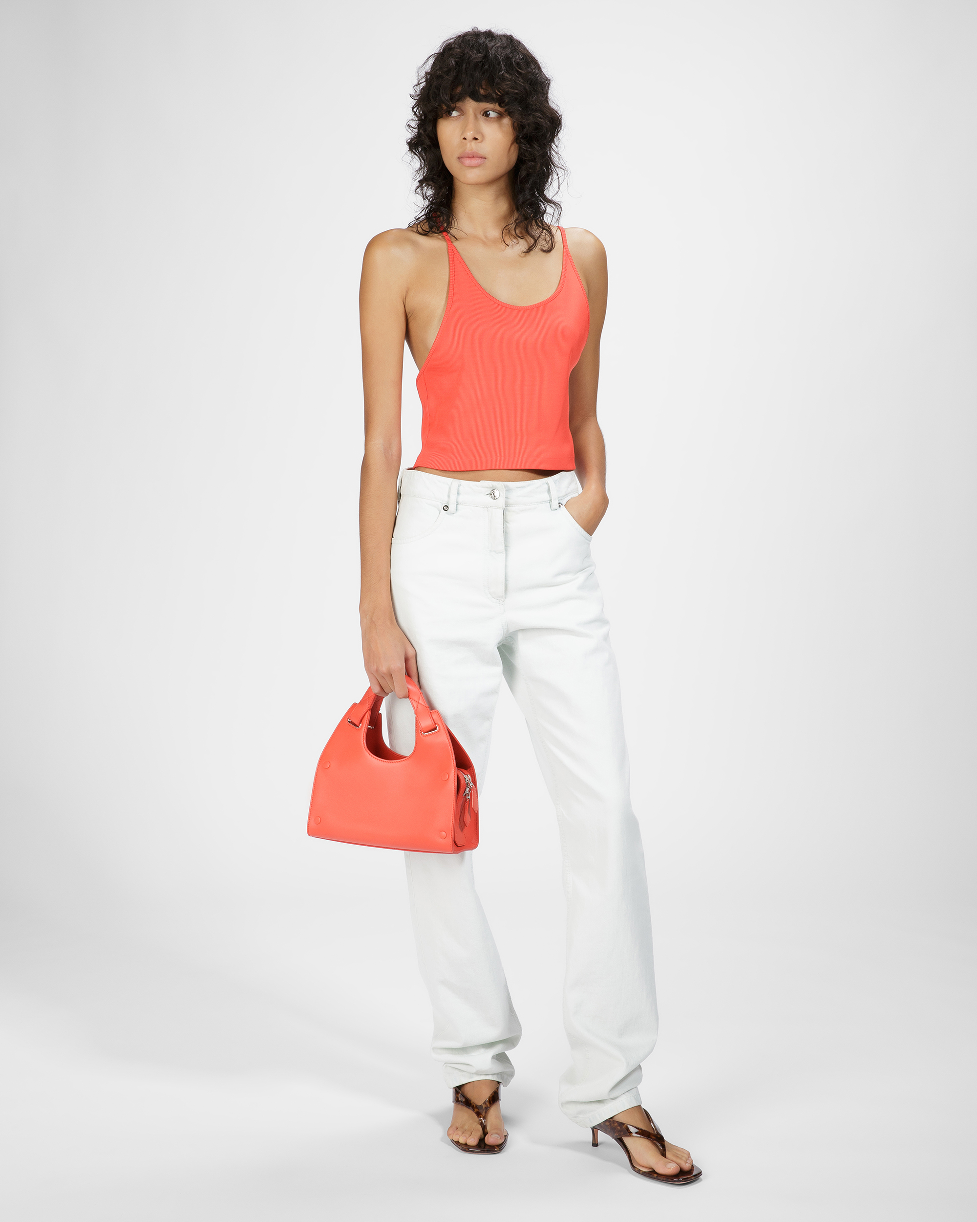 Ahres S Leather Crossbody Bag In Orange