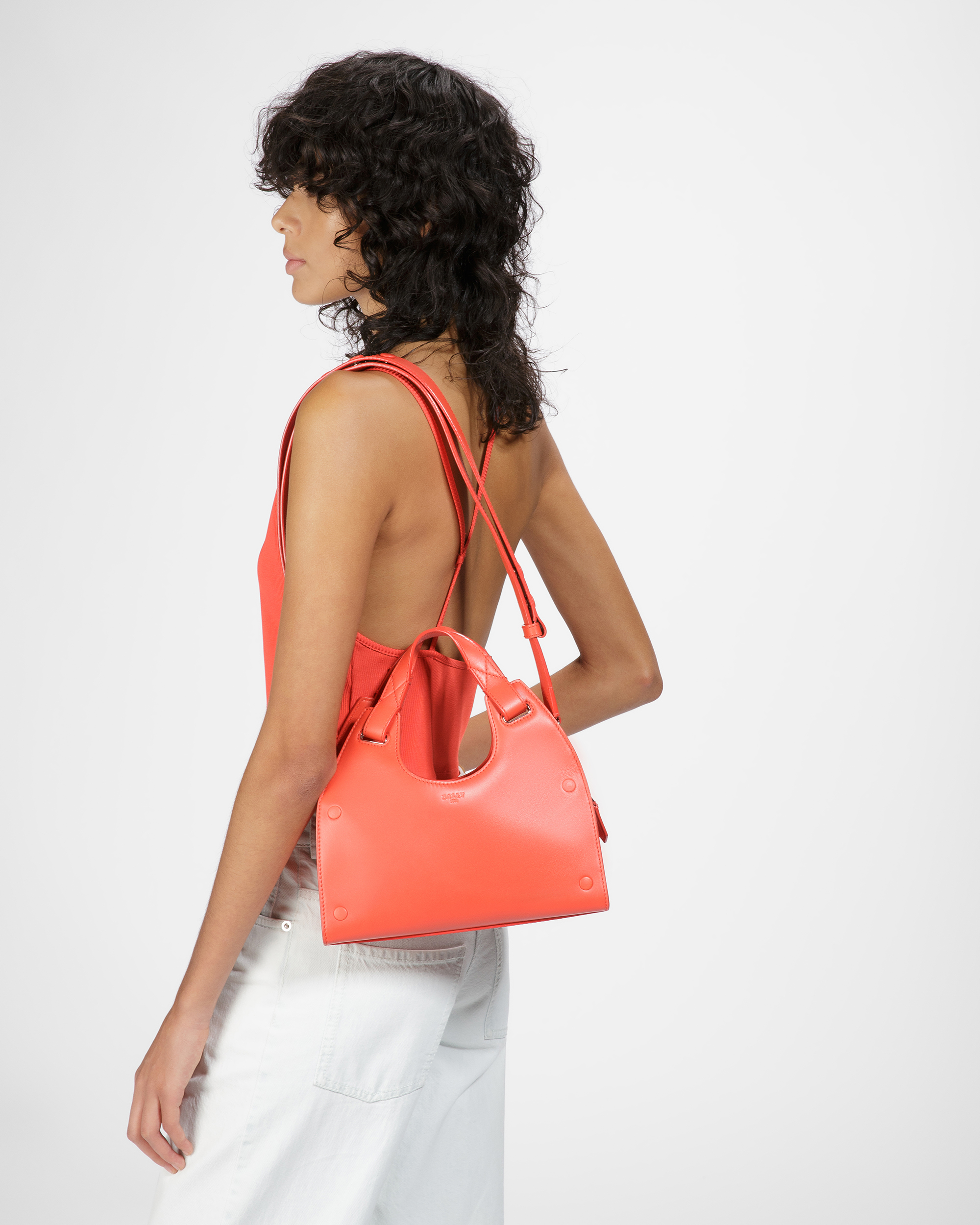 Ahres S Leather Crossbody Bag In Orange