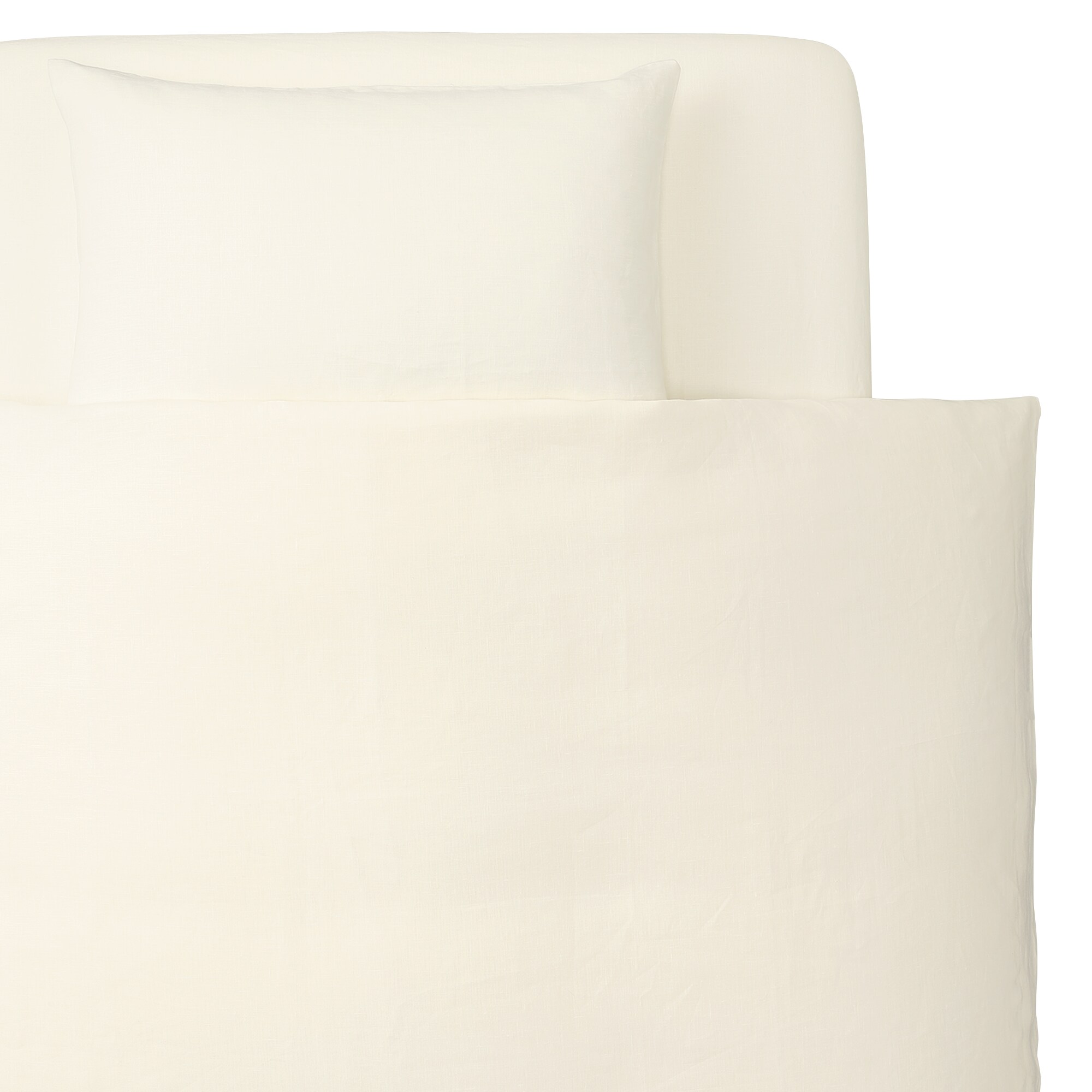 LINEN PLAIN WEAVE FITTED SHEET Q OFF WHITE