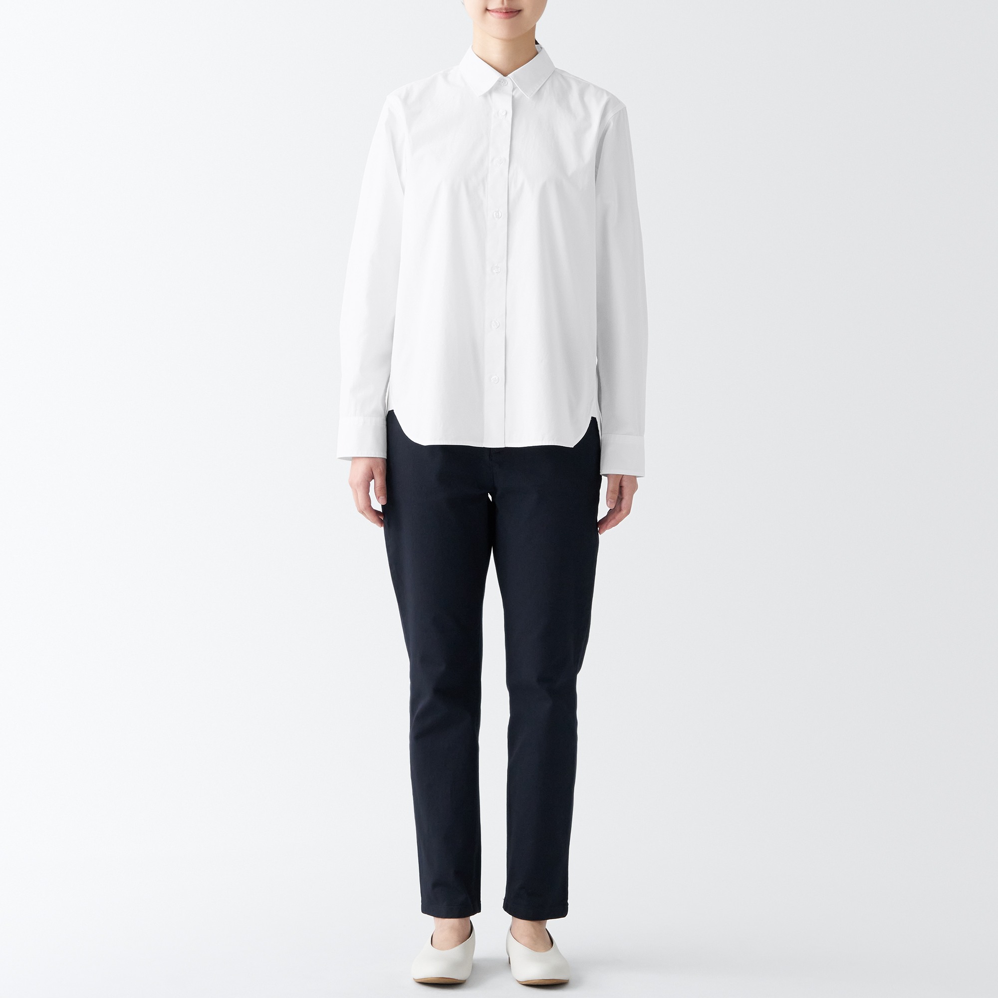 Washed broad Regular collar Long Sleeve shirt