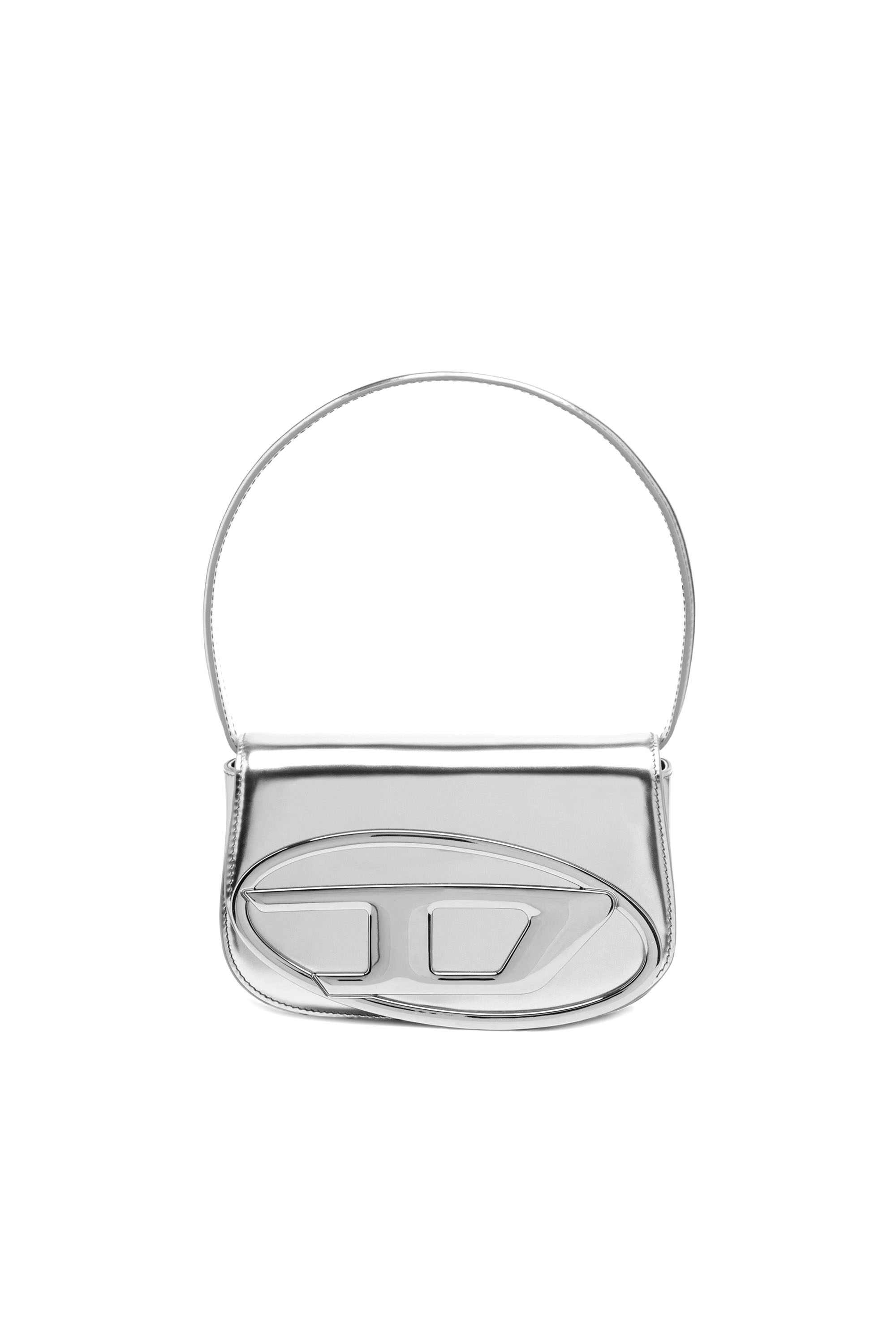Silver 1DR-Iconic shoulder bag in mirrored leather