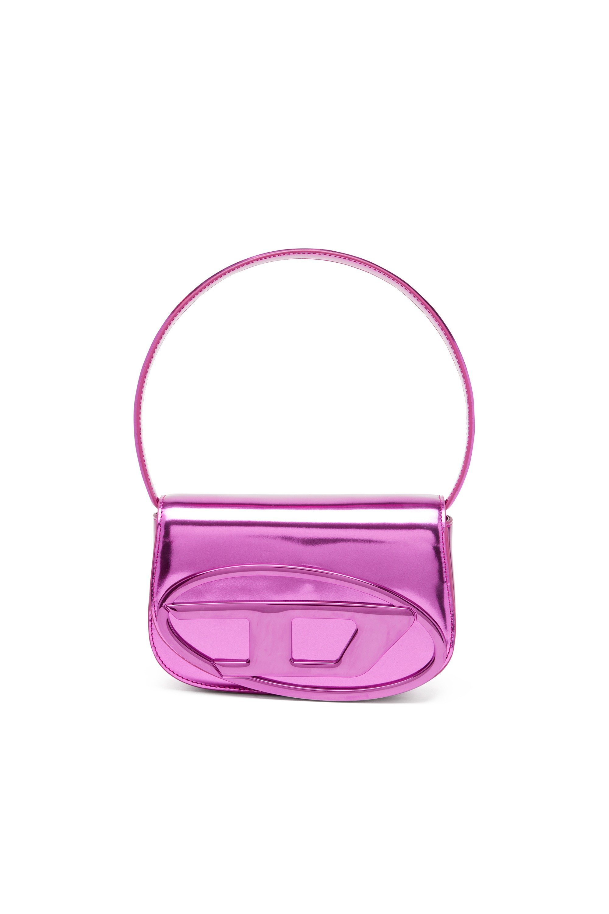 Pink 1DR-Iconic shoulder bag in mirrored leather