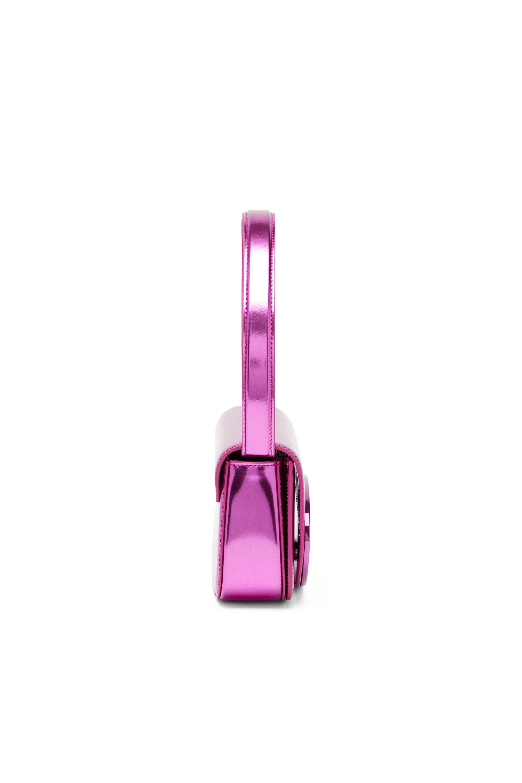 Pink 1DR-Iconic shoulder bag in mirrored leather