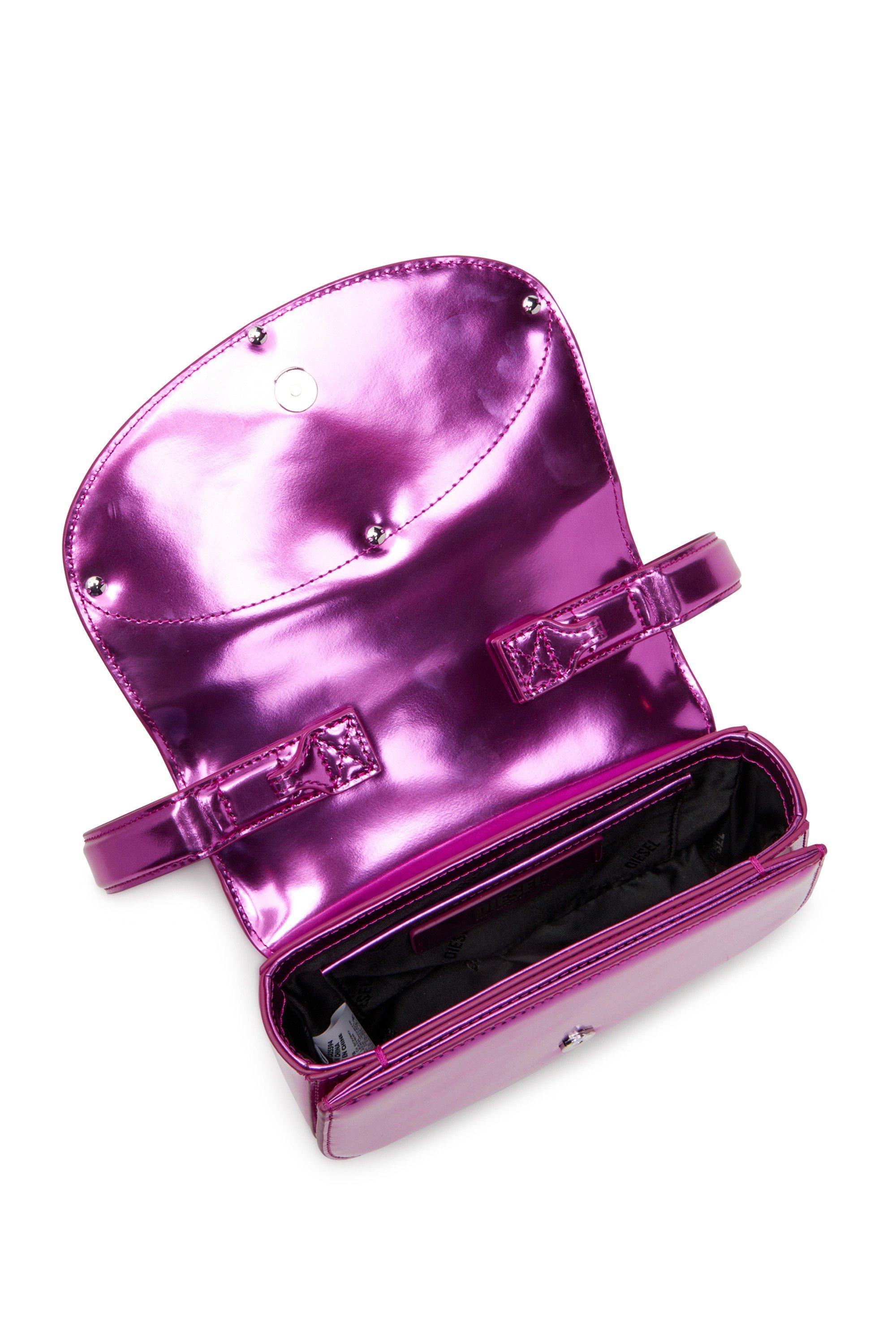 Pink 1DR-Iconic shoulder bag in mirrored leather