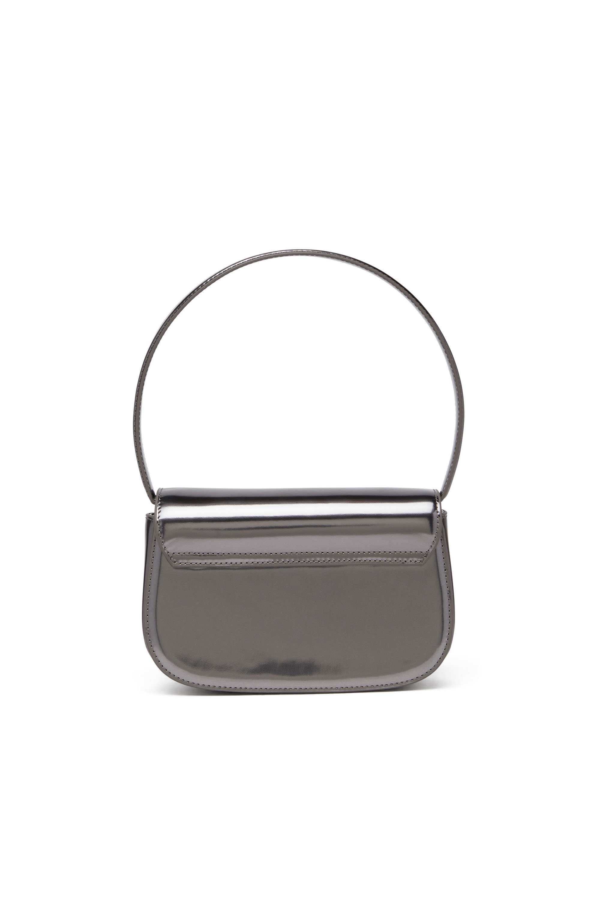 Grey 1DR-Iconic shoulder bag in mirrored leather