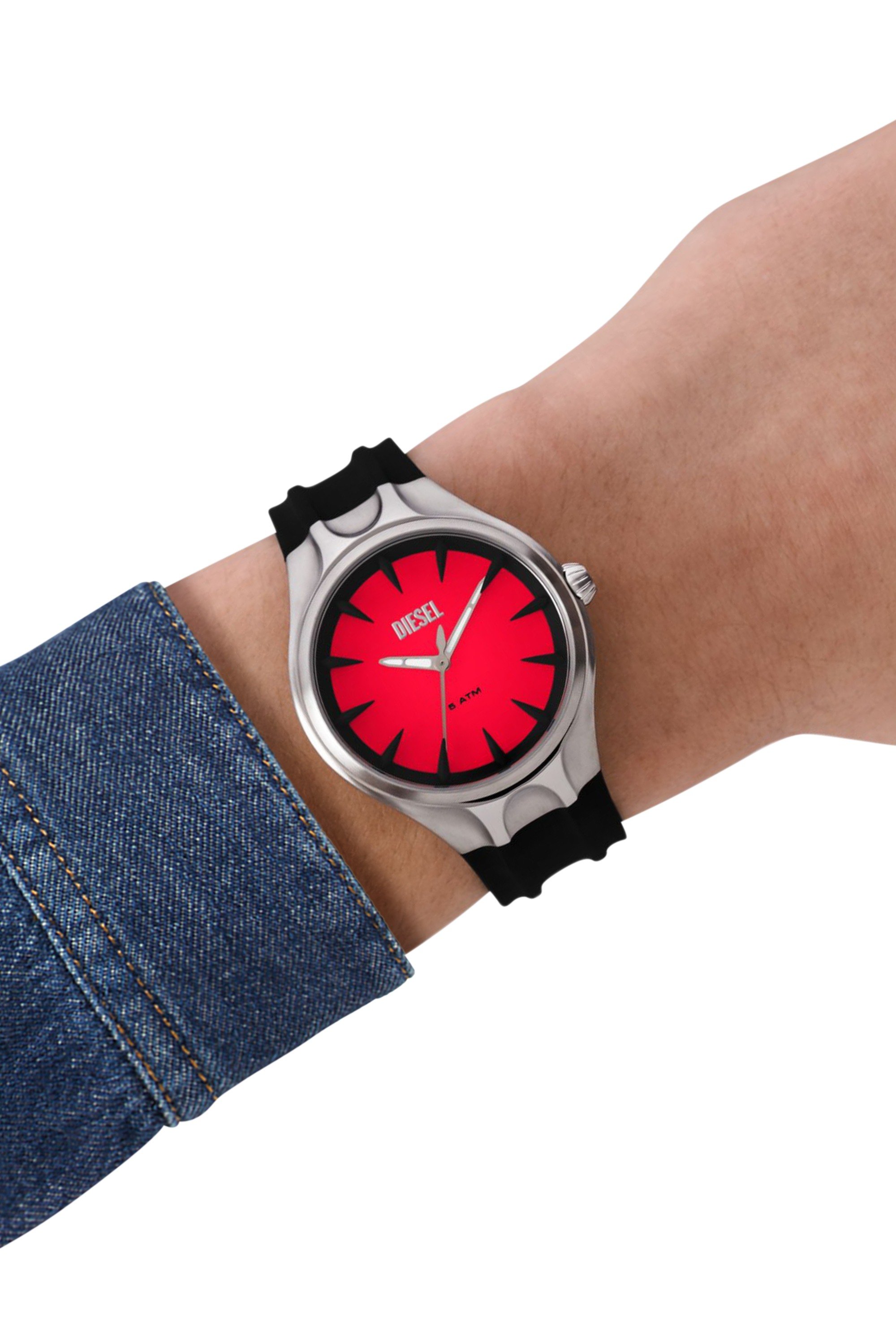 Black Streamline three-hand black silicone watch