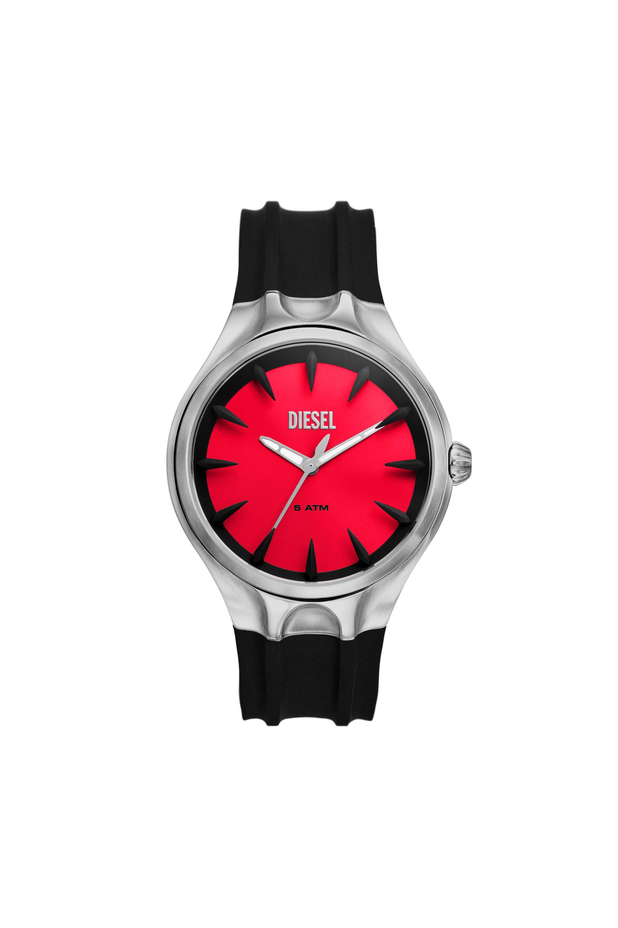 Black Streamline three-hand black silicone watch