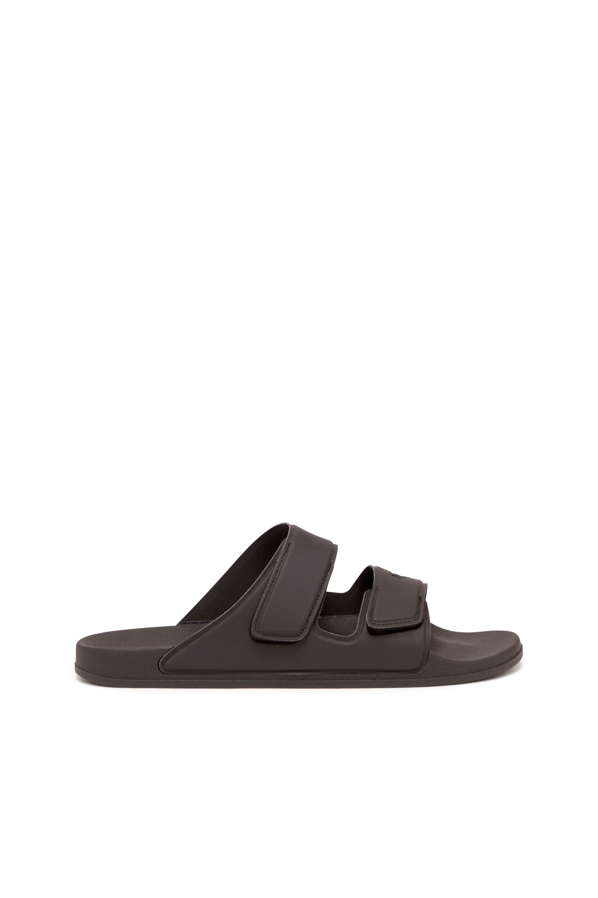 Black Sa-Lax X-Rubber slides with embossed logo