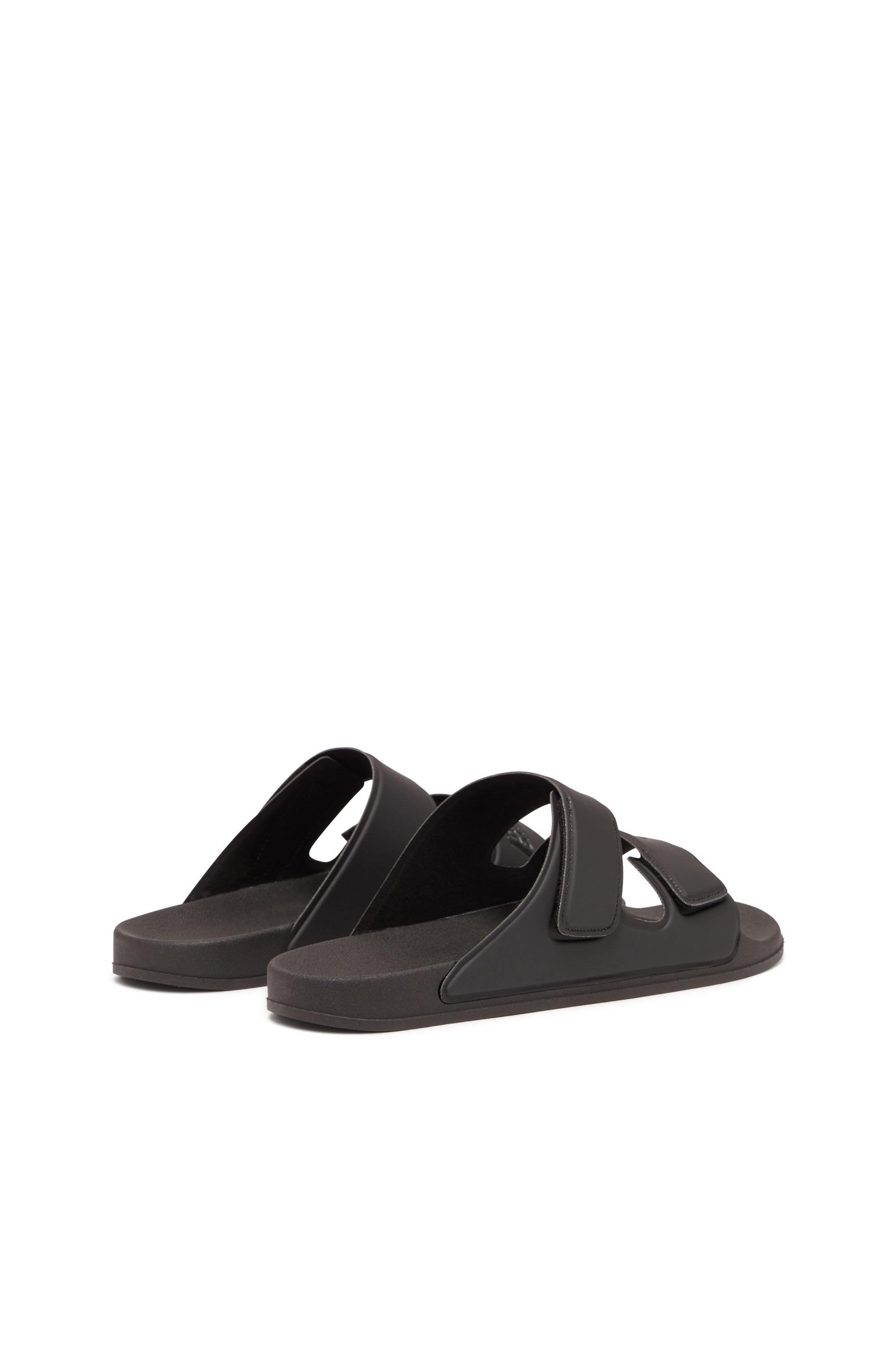 Black Sa-Lax X-Rubber slides with embossed logo