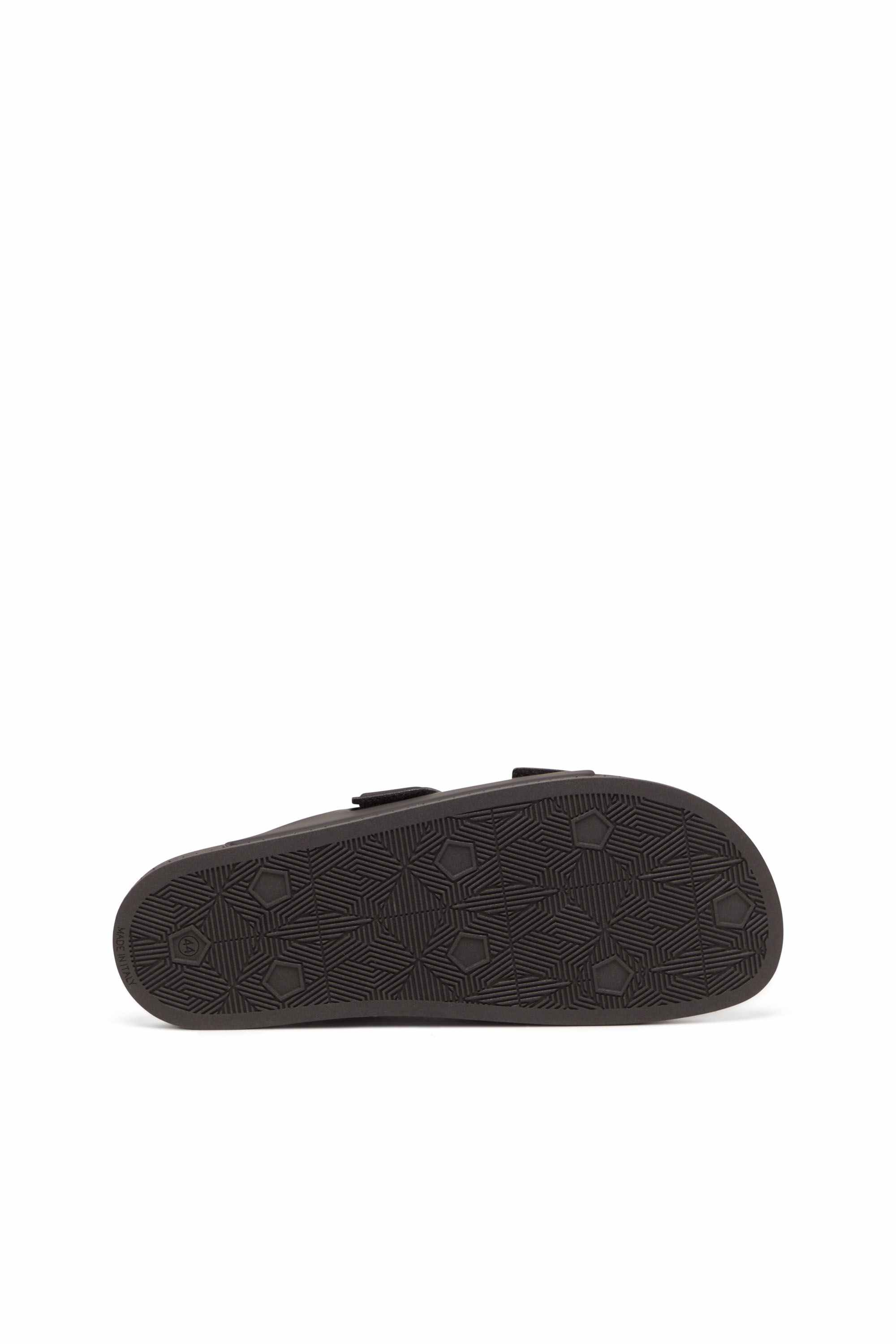 Black Sa-Lax X-Rubber slides with embossed logo