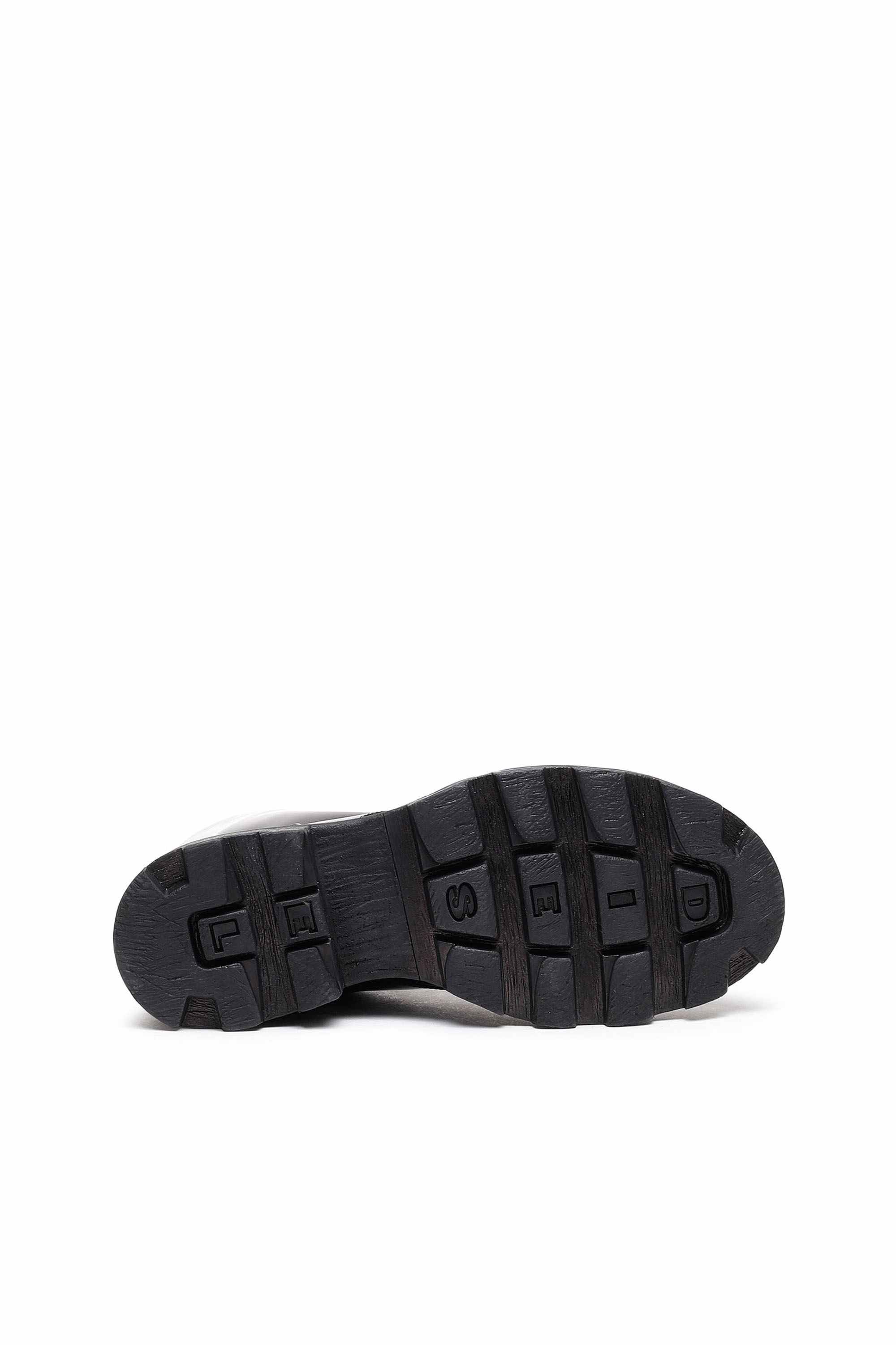 Black D-Hammer-Combat boots in glossed leather