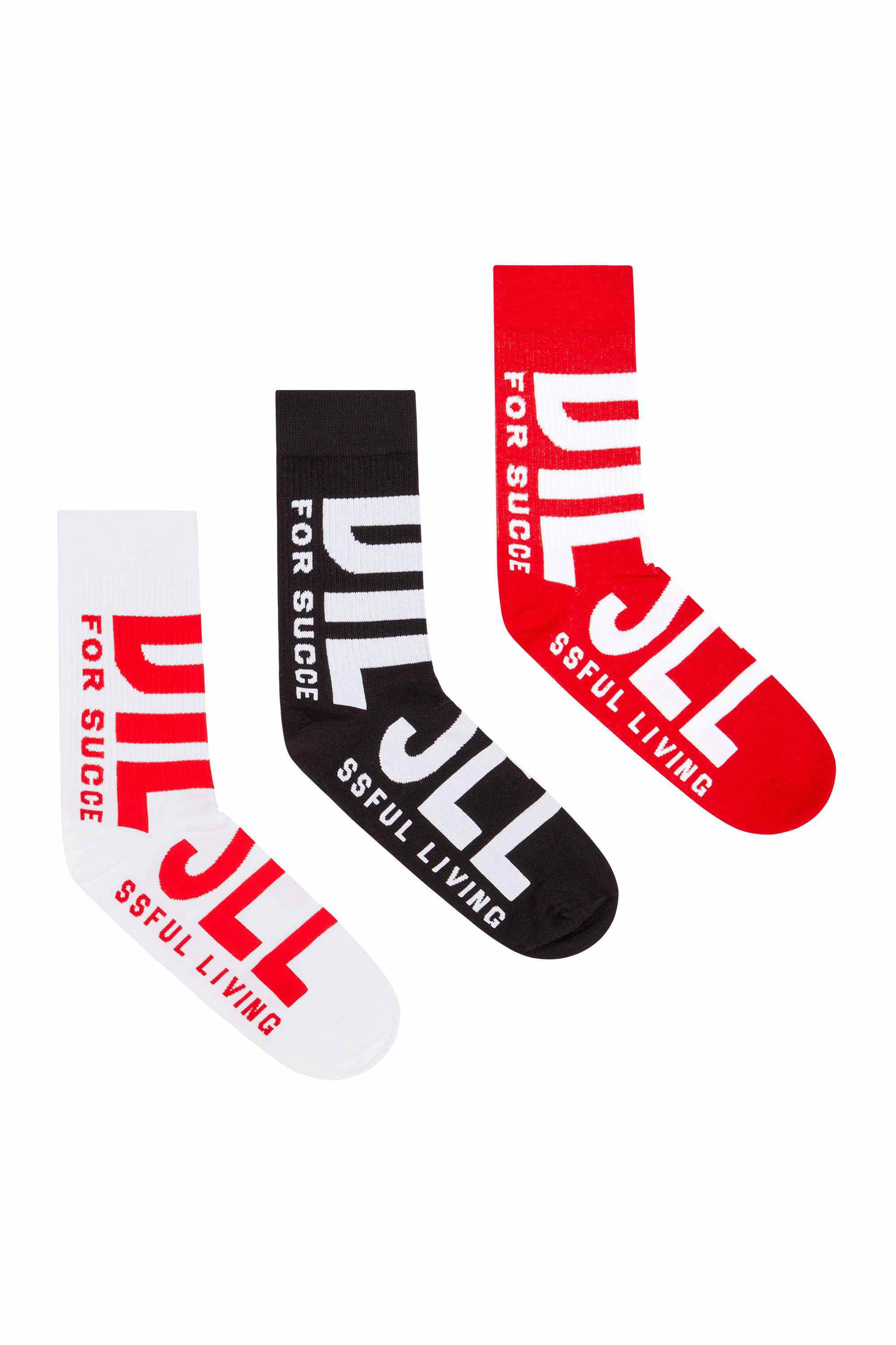 Red  3-pack of maxi logo socks
