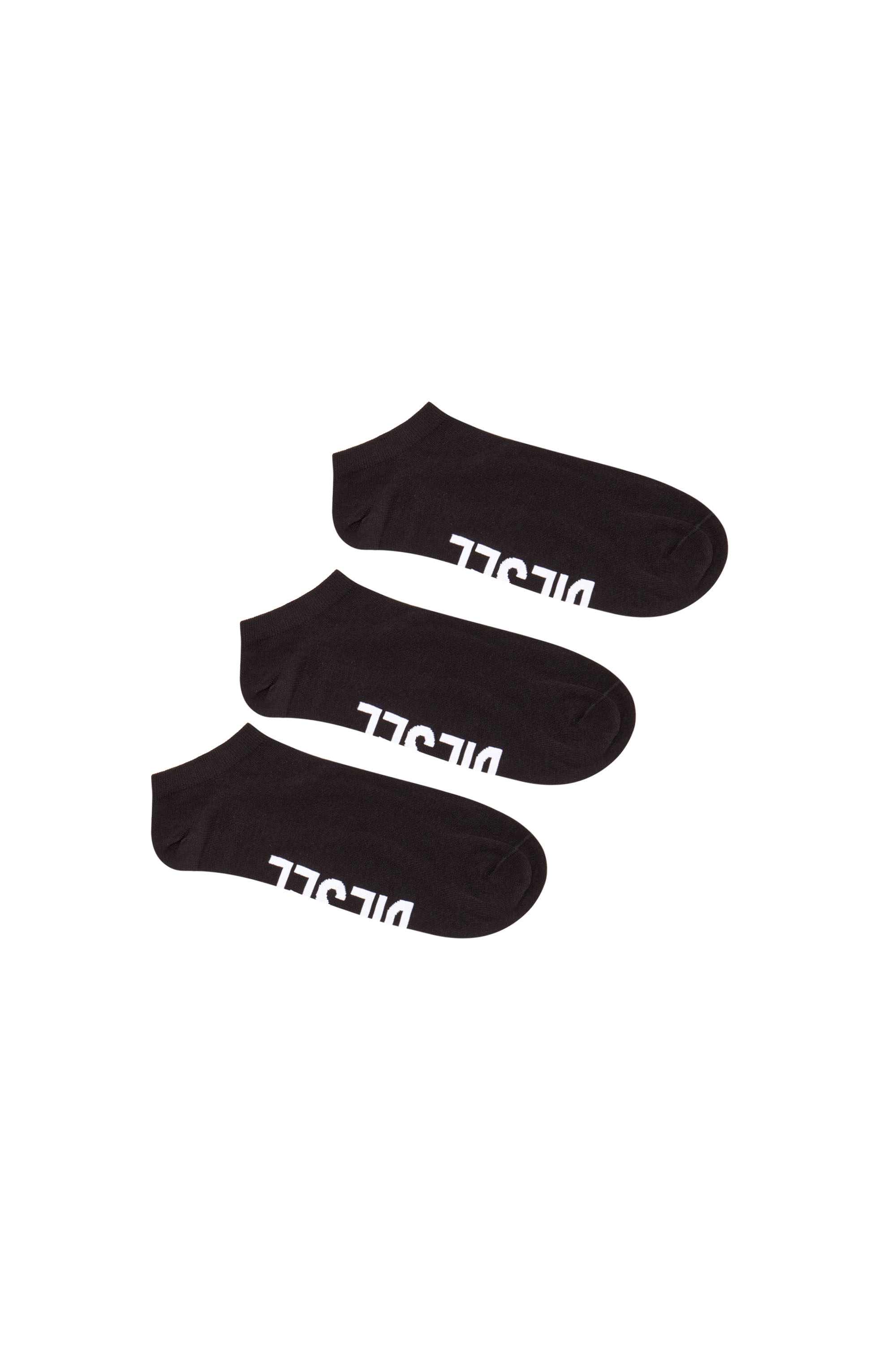 Black 3-pack low-cut logo instep socks