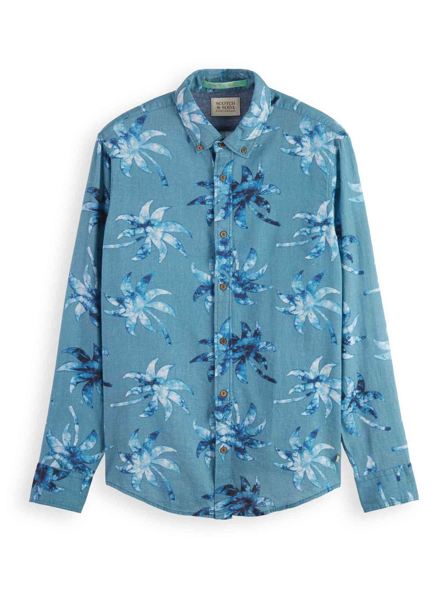 Scotch & Soda Printed linen-viscose blend shirt